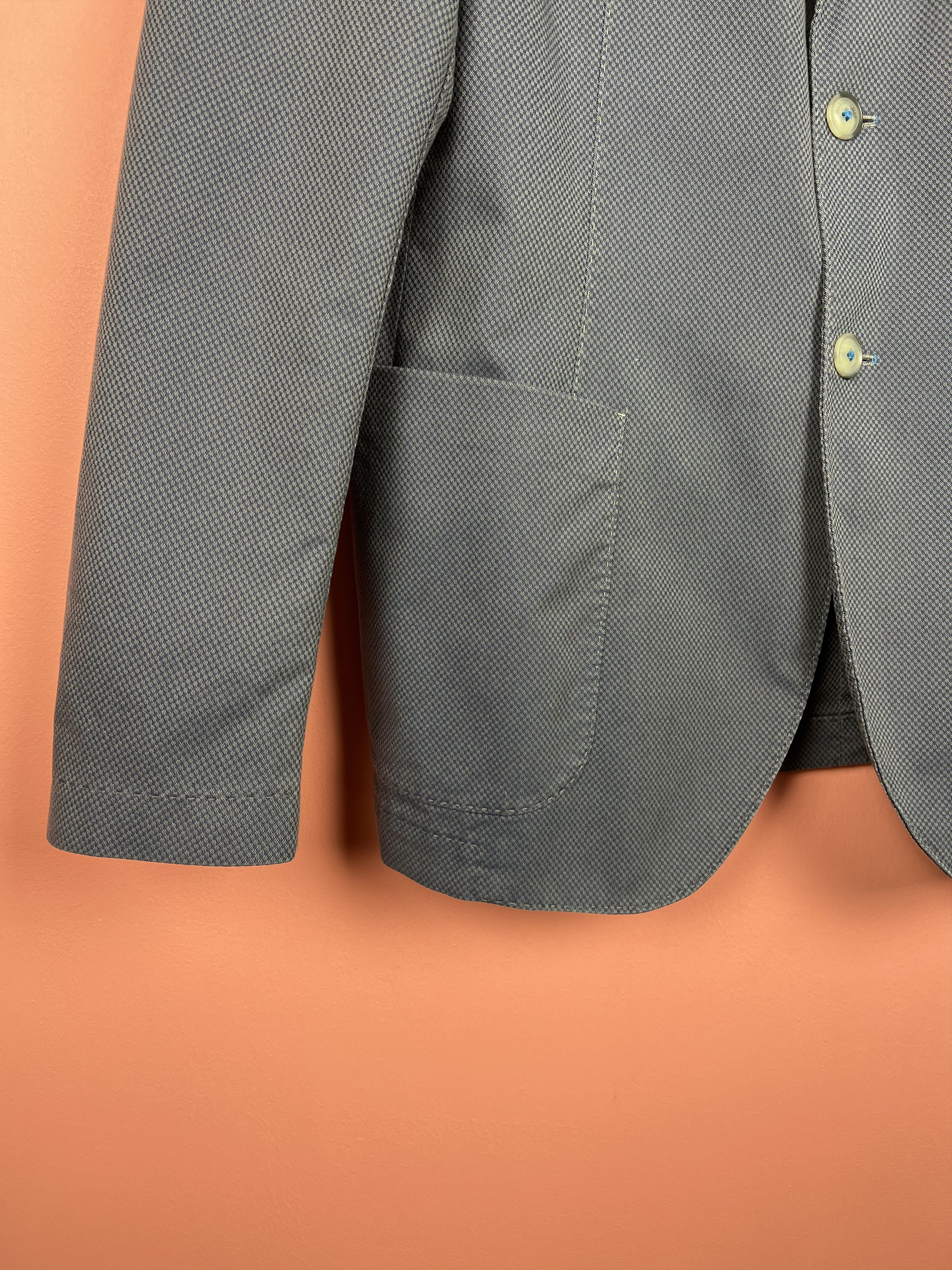 Manuel Ritz Manuel Ritz men's blue blazer cotton luxury Size 52R - 5 Thumbnail