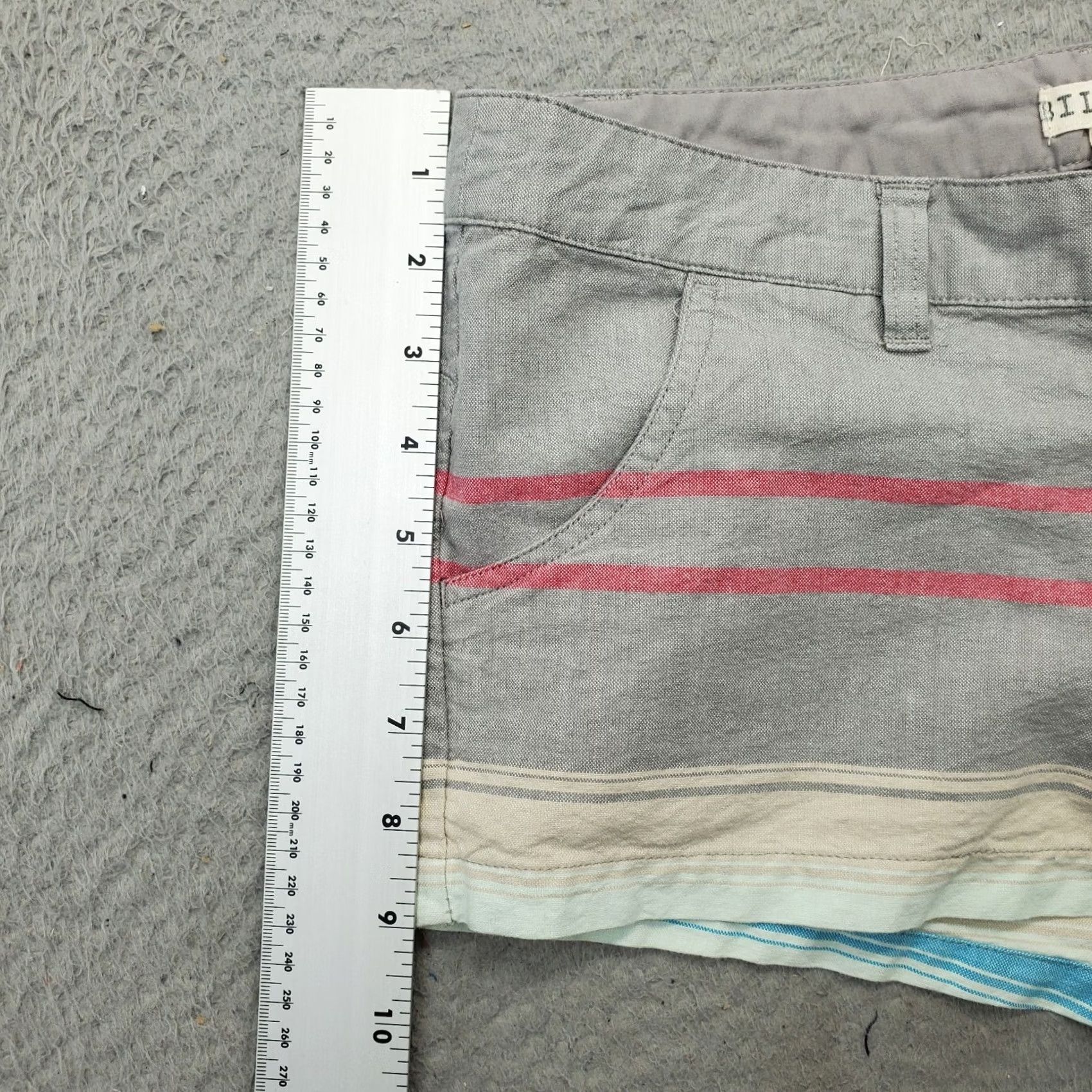 Billabong Billabong Shorts Women 3 Multicolor Striped High Waist Embroidered Logo Size 26" / US 2 / IT 38 - 3 Thumbnail