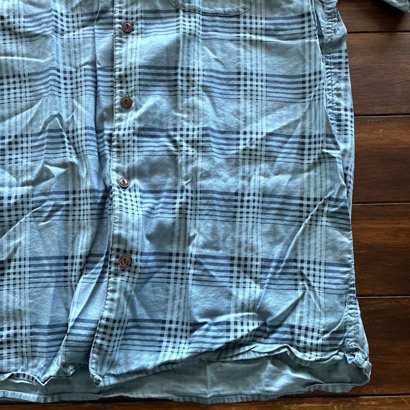 Lands' End Lands' End Blake Shelton Short Sleeve Button-Up Men Large Blue Striped Flannel A3 Size US L / EU 52-54 / 3 - 3 Thumbnail
