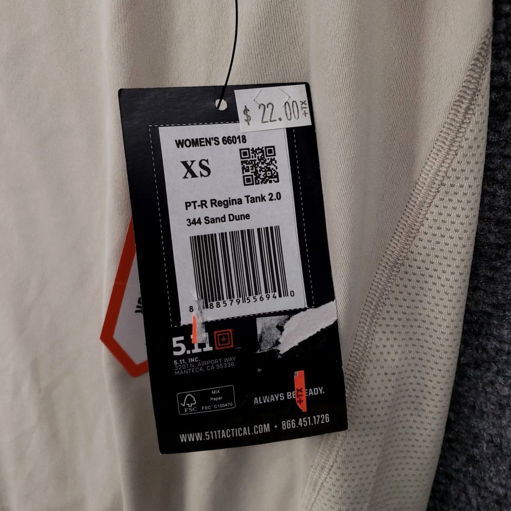 Vintage 5.11 Tactical Tank Womens XS Beige Ready Tank Physical Training Regina 2.0 Size XS / US 0-2 / IT 36-38 - 6 Thumbnail
