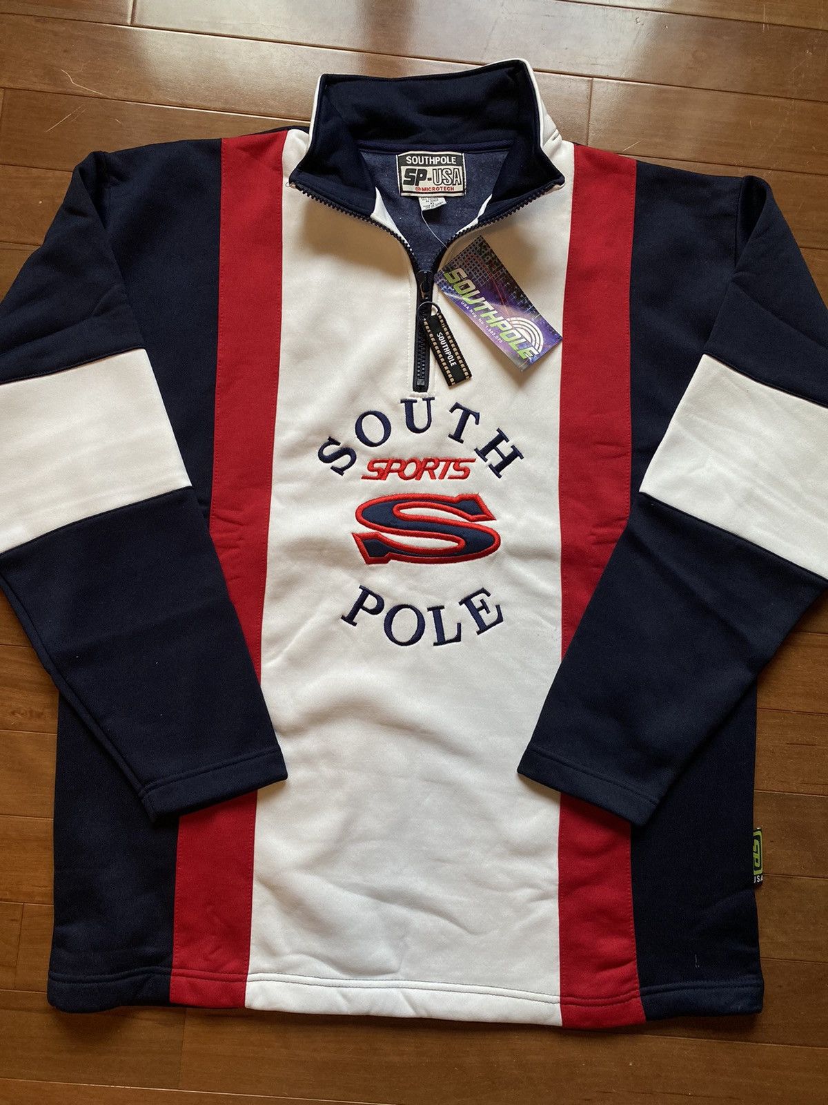 image of Southpole x Vintage Deadstock Vintage South Pole Sport Flag Jacket, Men's (Size XL)