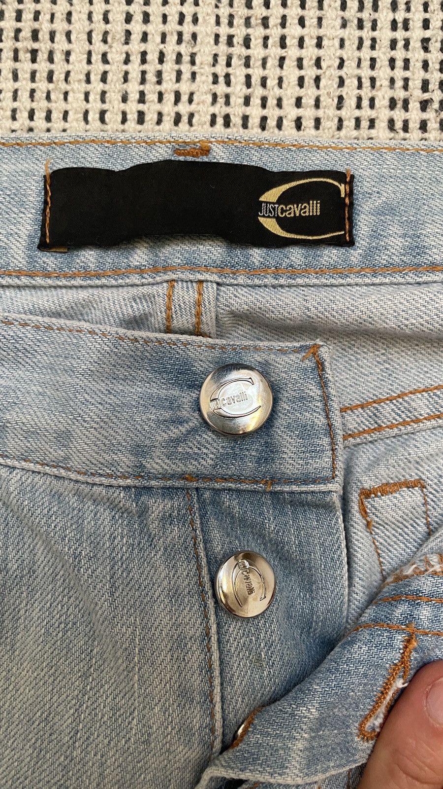 Roberto Cavalli JUST ROBERTO CAVALLI DISTRESSED VINTAGE DESIGN DENIM JEANS Size US 34 / EU 50 - 8 Thumbnail