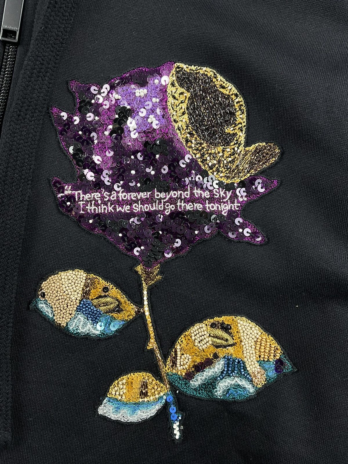 Valentino Valentino Floral Sequin Zip Hoodie Size US M / EU 48-50 / 2 - 3 Thumbnail