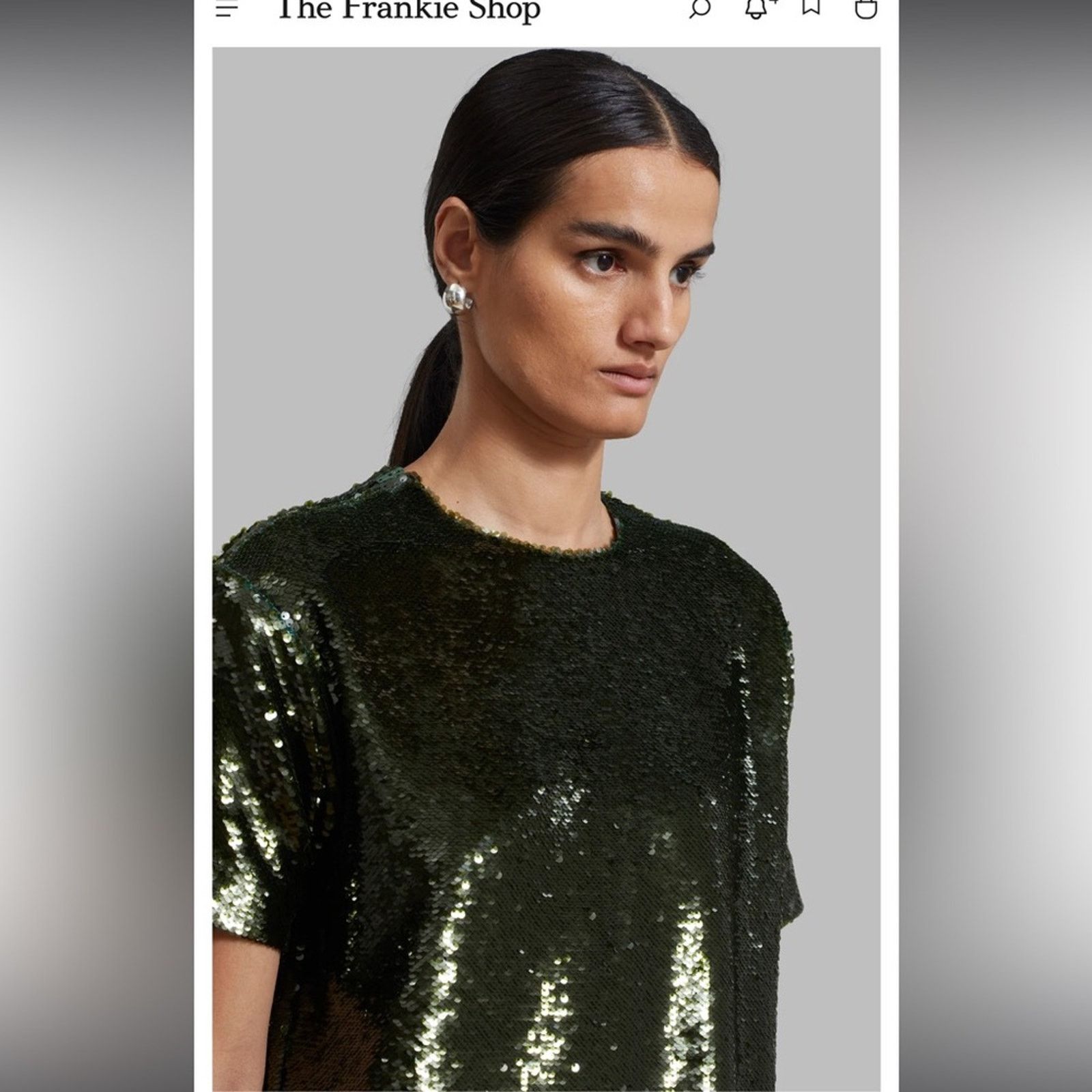 Frankie Shop The Frankie Shop Riley sequin mini tee dress Olive Small NWT Size S / US 4 / IT 40 - 7 Thumbnail