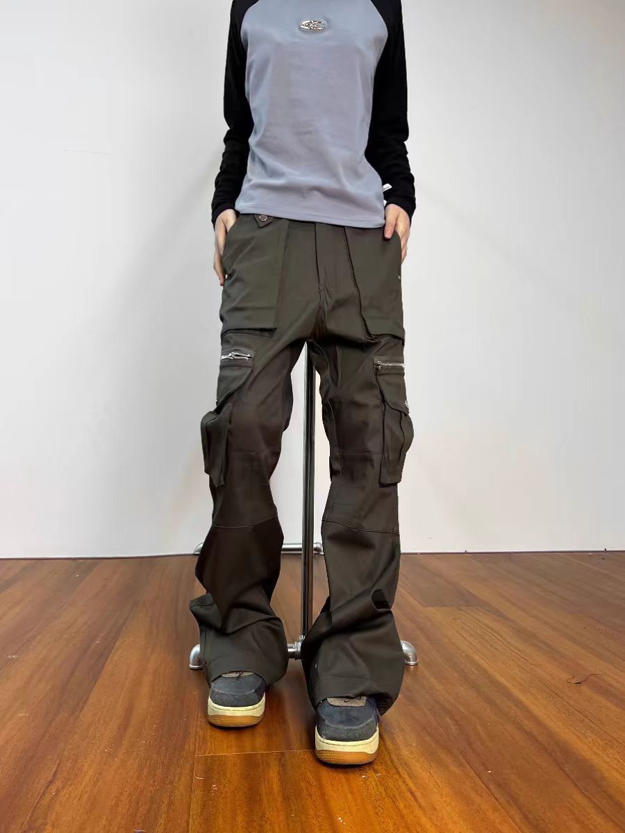 Japanese Brand × Vintage Street Y2K Zip Pocket Work Micro Flare Casual Pants Size US 32 / EU 48 - 5 Thumbnail