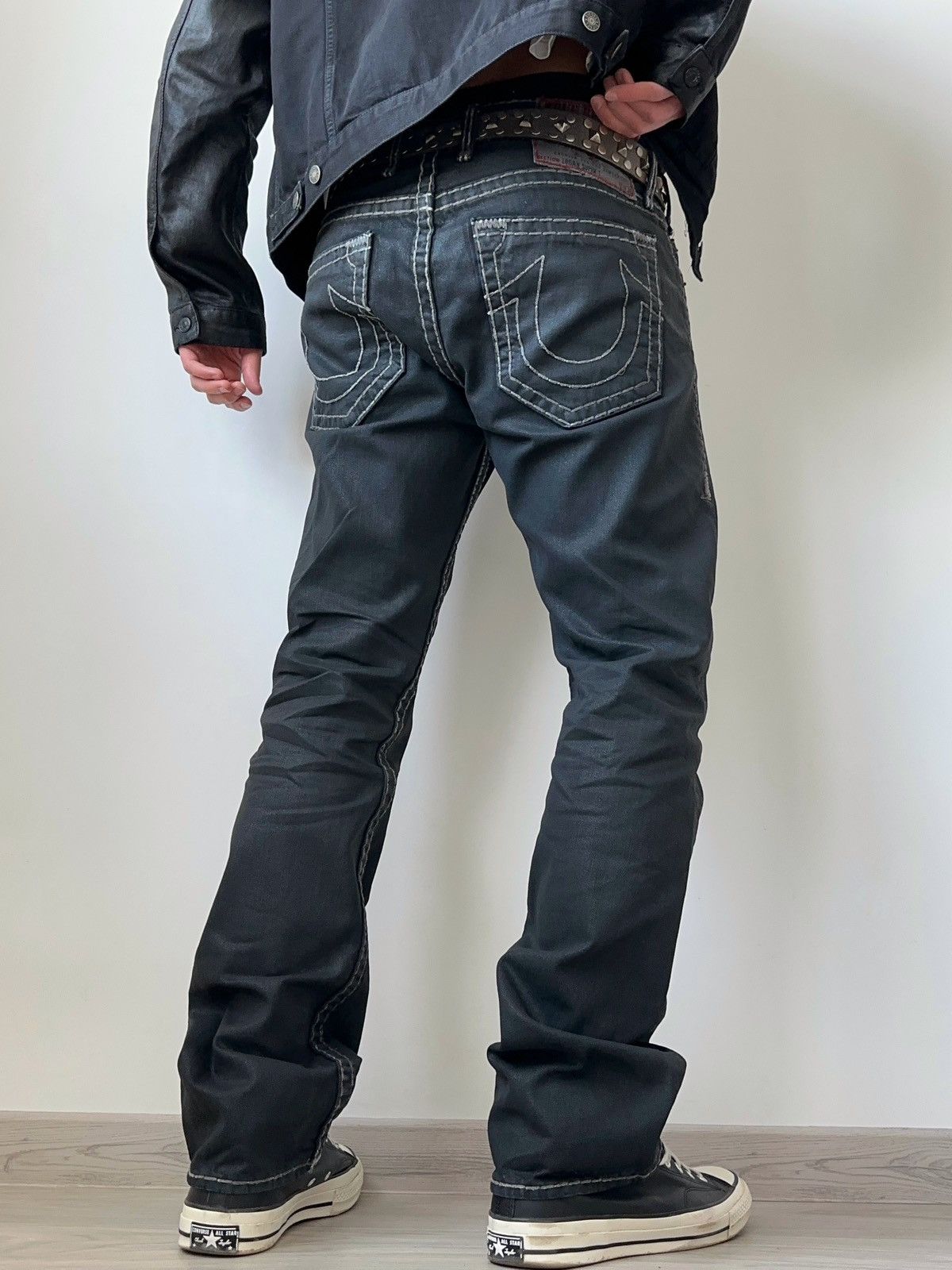 True Religion Black True Religion Baggy Jeans Red Super T Thick