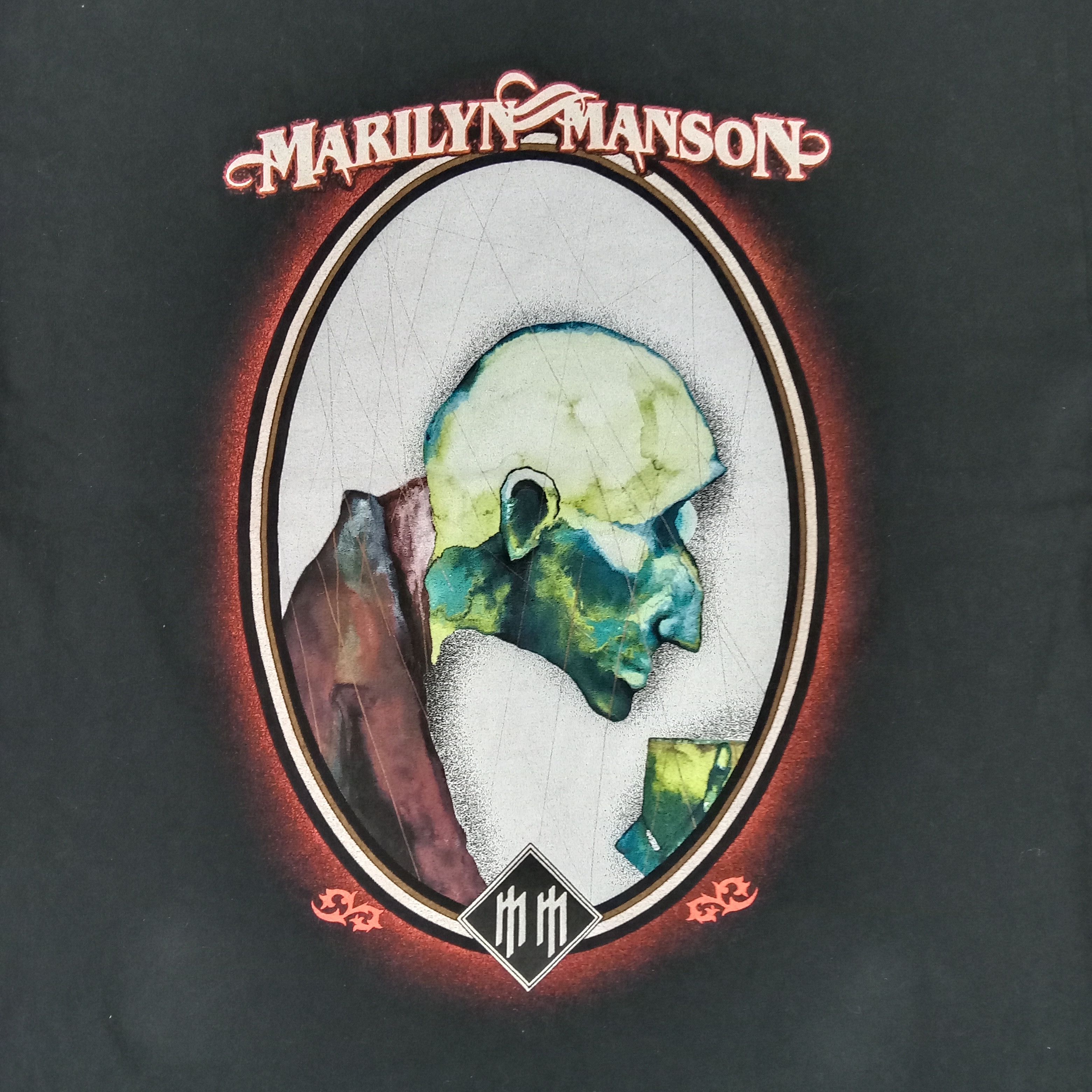 Marilyn Manson × Vintage Marilyn Manson American Rock Musician Tshirt Size US L / EU 52-54 / 3 - 2 Thumbnail