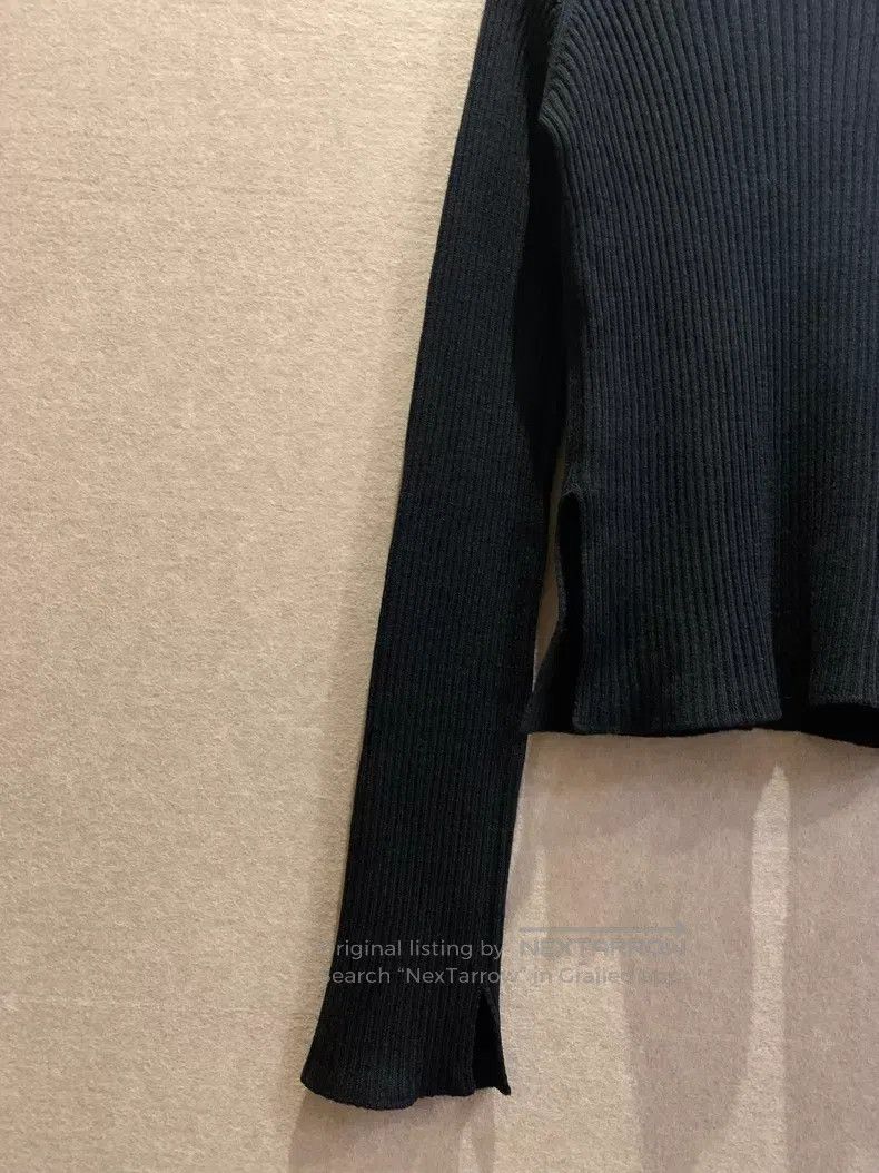 Comme des Garcons Comme Des Garcons Black Ribbed Knit Wool Sweater Size M / US 6-8 / IT 42-44 - 3 Thumbnail