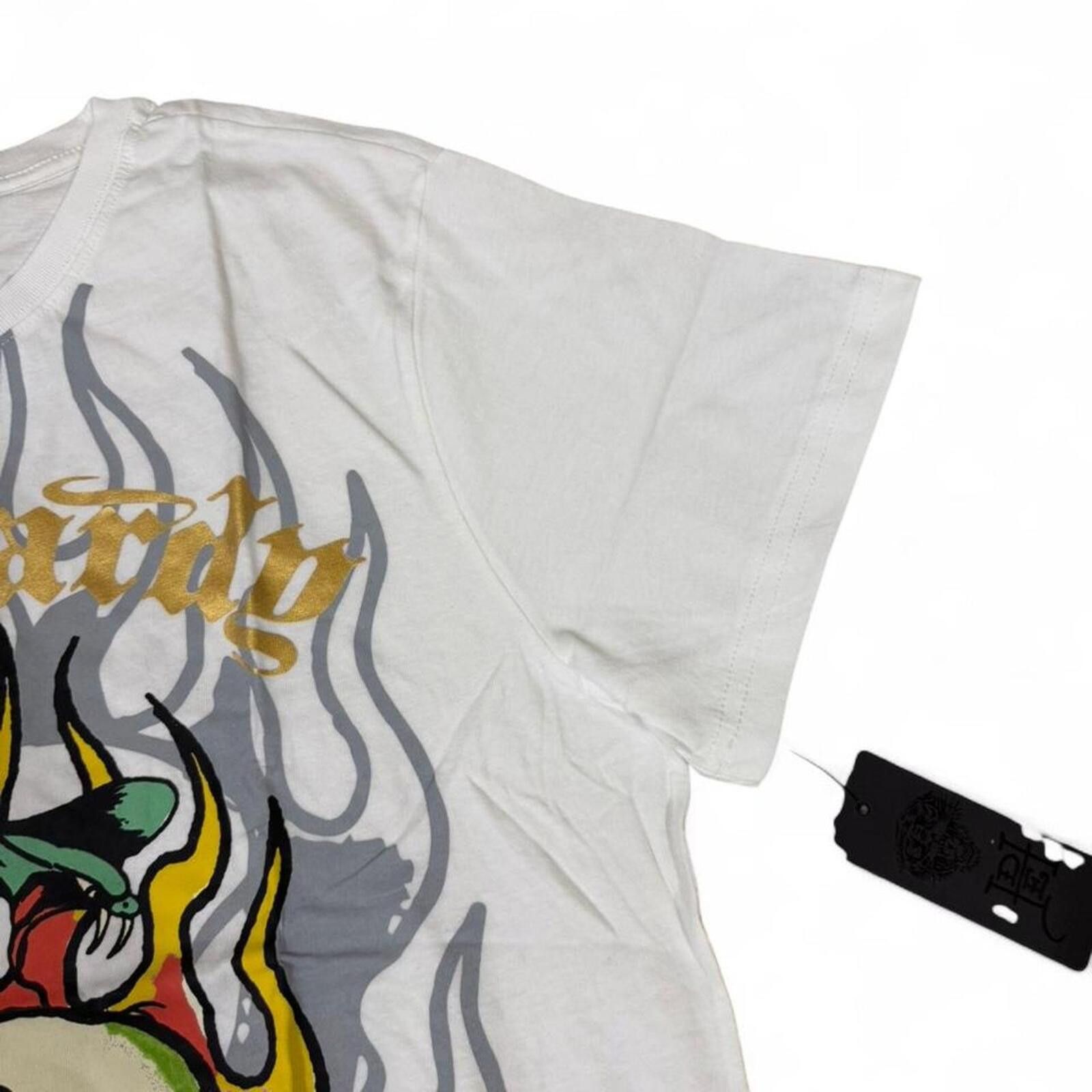 Ed Hardy Ed Hardy white cotton t-shirt with skull and snake design. Size US XL / EU 56 / 4 - 7 Thumbnail