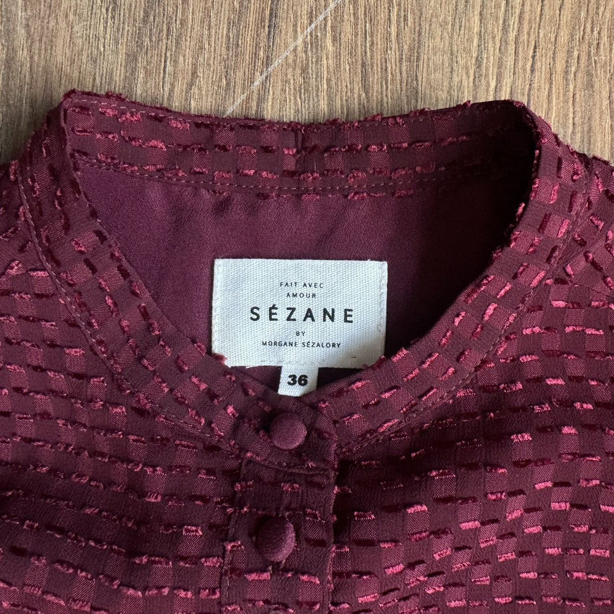 Sezane Sézane Mid-Length Dress Polyester Burgundy Women’s FR 36 Size XS / US 0-2 / IT 36-38 - 5 Thumbnail
