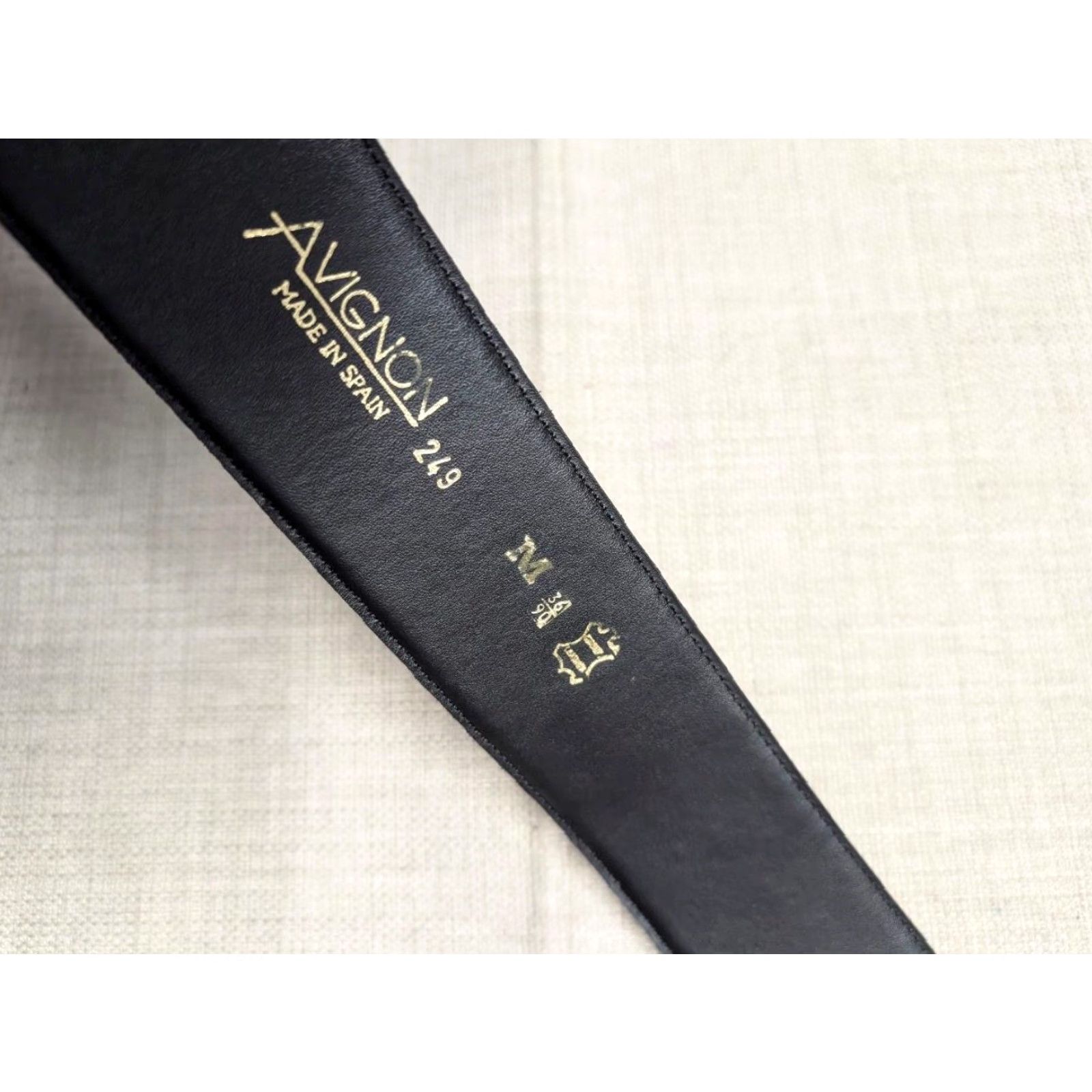 Vintage VINTAGE Avignon belt MILITARY LEATHER wide M Black ARMY brass buckle corset belt 1980s Women Size ONE SIZE - 4 Thumbnail