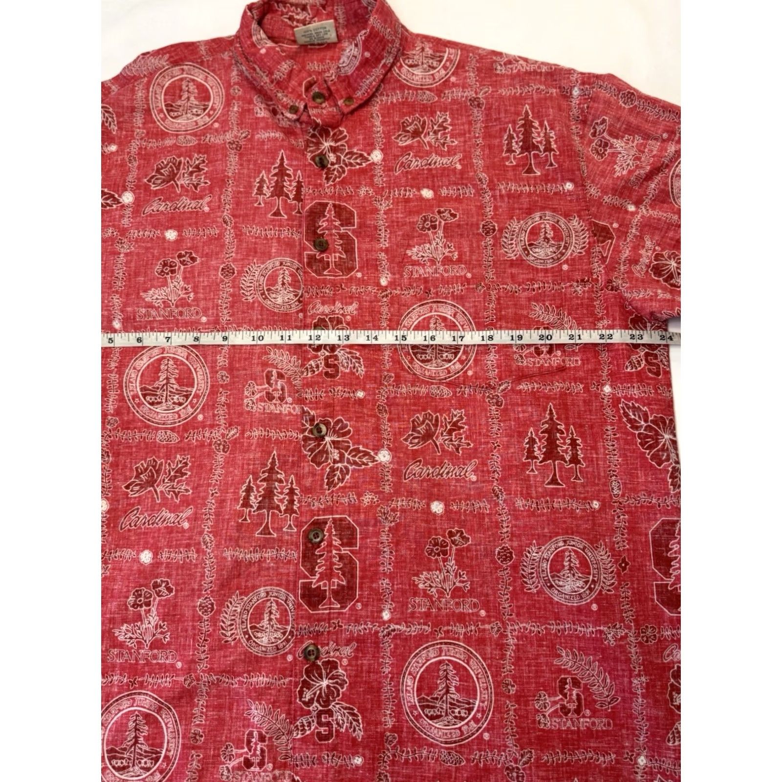 Vintage Ke Nui Hawaiian Shirt Mens XL Red Button Up Stanford University Outdoor Casual Size US XL / EU 56 / 4 - 5 Thumbnail