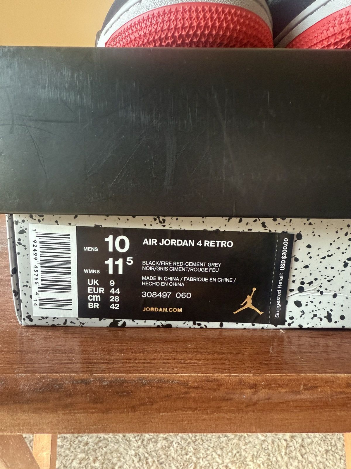 Jordan Brand Air Jordan 4 Retro OG 'Bred' 2019 Size US 10 / EU 43 - 8 Thumbnail
