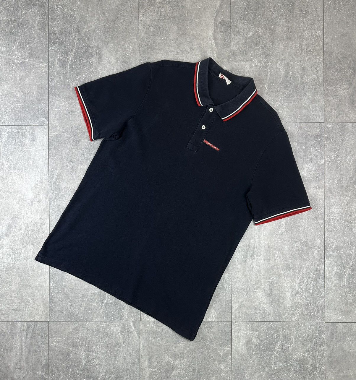 Prada Prada Linea Rossa Red Tab Logo Luxury Cotton Polo Size US XXL / EU 58 / 5 - 1 Thumbnail