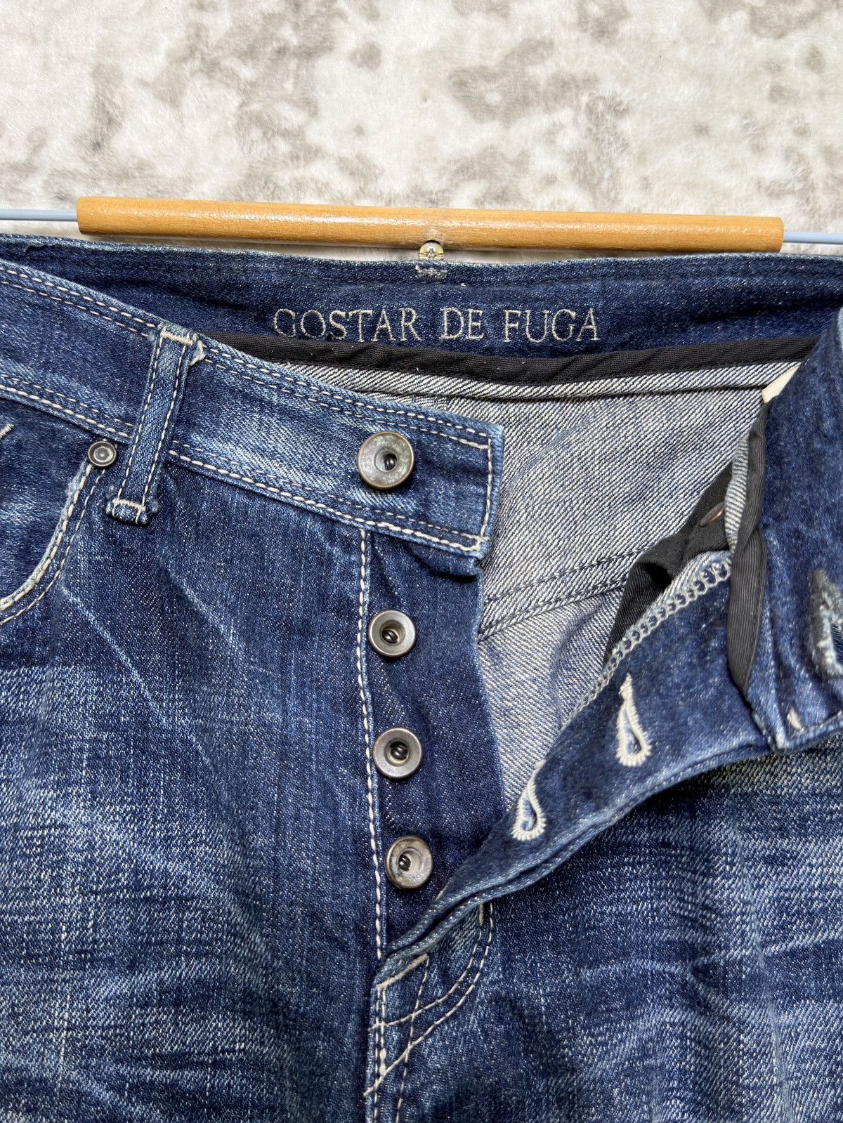 GOSTAR DE FUGA Vintage Gostar de Fuga Selvedge Claw Mark Whiskered Denim Size US 30 / EU 46 - 9 Thumbnail