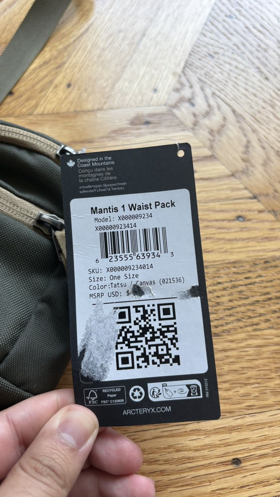 Arc'teryx Arc’teryx Mantis 1 “Tatsu/Canvas” Size ONE SIZE - 3 Thumbnail