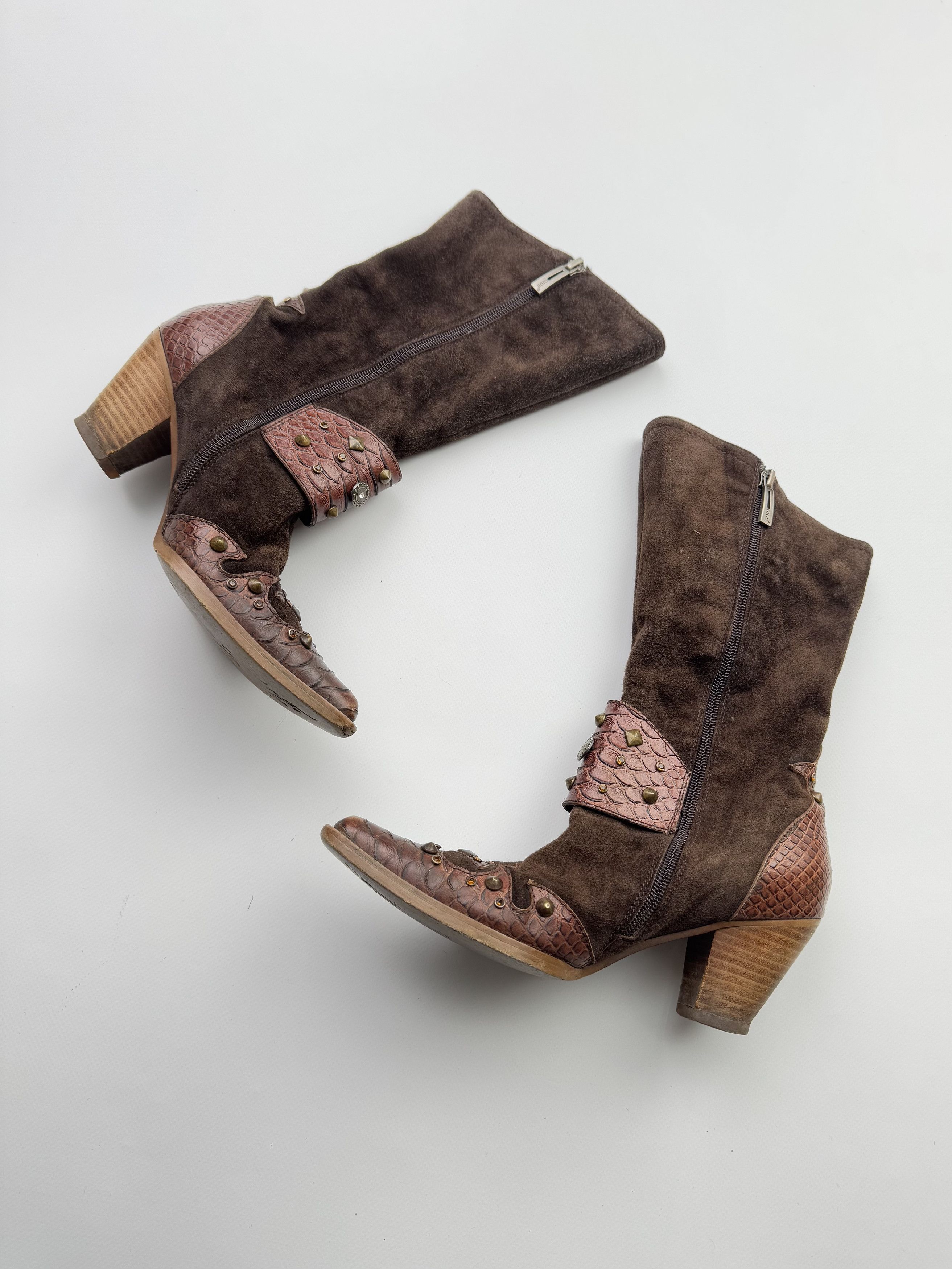 Vintage Vintage Suede Leather Boots B311(V208)E2 Size US 6 / IT 36 - 4 Thumbnail