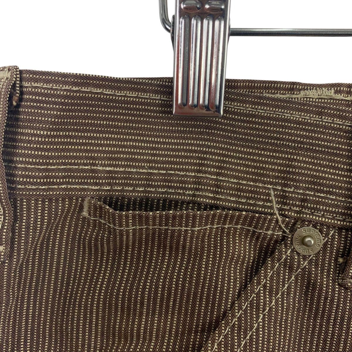 Supreme × Vintage Vintage SUPREME brown strip workpants USA made Size US 36 / EU 52 - 8 Thumbnail