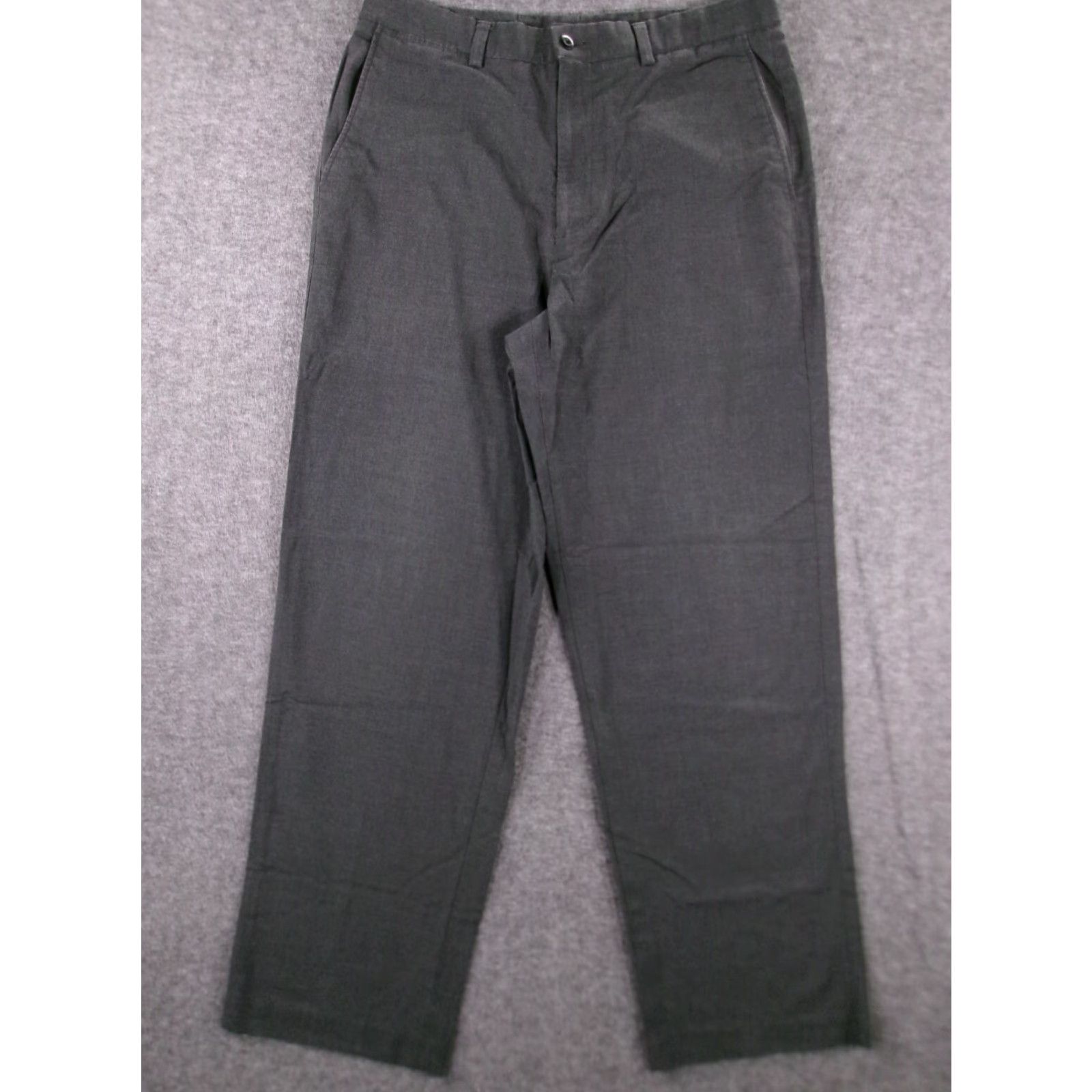 Apt. 9 Apt 9 Pants Mens 34X32 Black Flat Front Office Professional Straight Leg Size US 34 / EU 50 - 2 Thumbnail