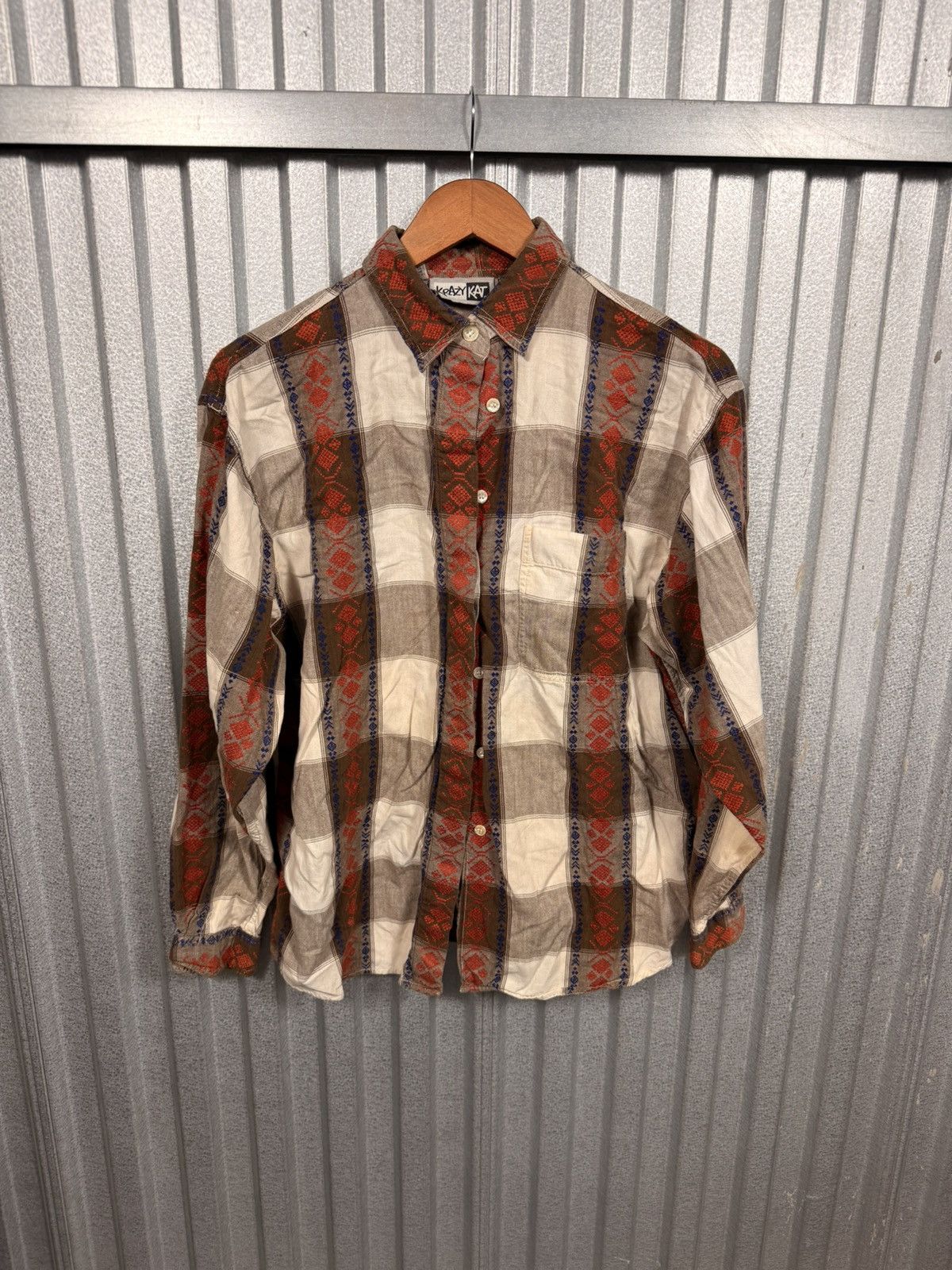 Other Vintage 90s Krazy Kat Western Button Up Diamond Shirt Size US L / EU 52-54 / 3 - 5 Thumbnail