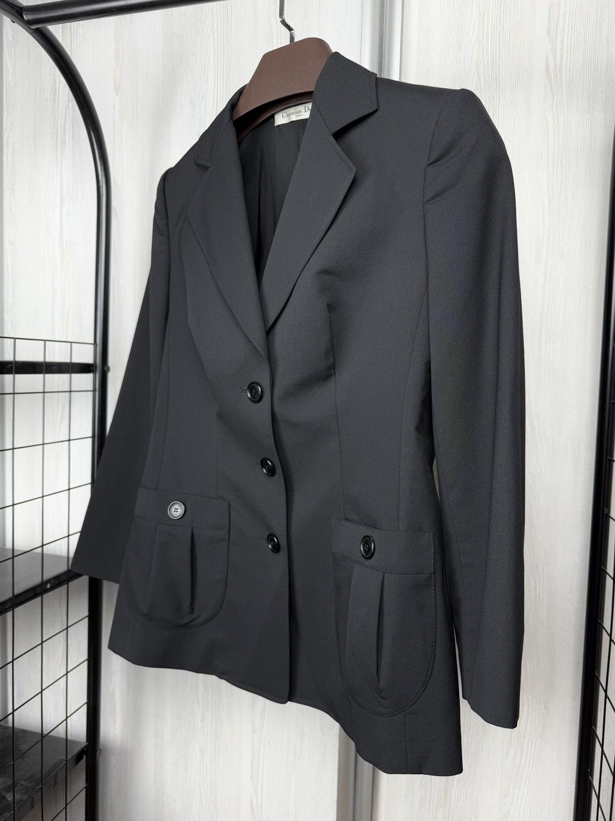 Christian Dior Monsieur Christian Dior Paris Blazer Womens Black Wool Blend Buttoned Size M / US 6-8 / IT 42-44 - 6 Thumbnail