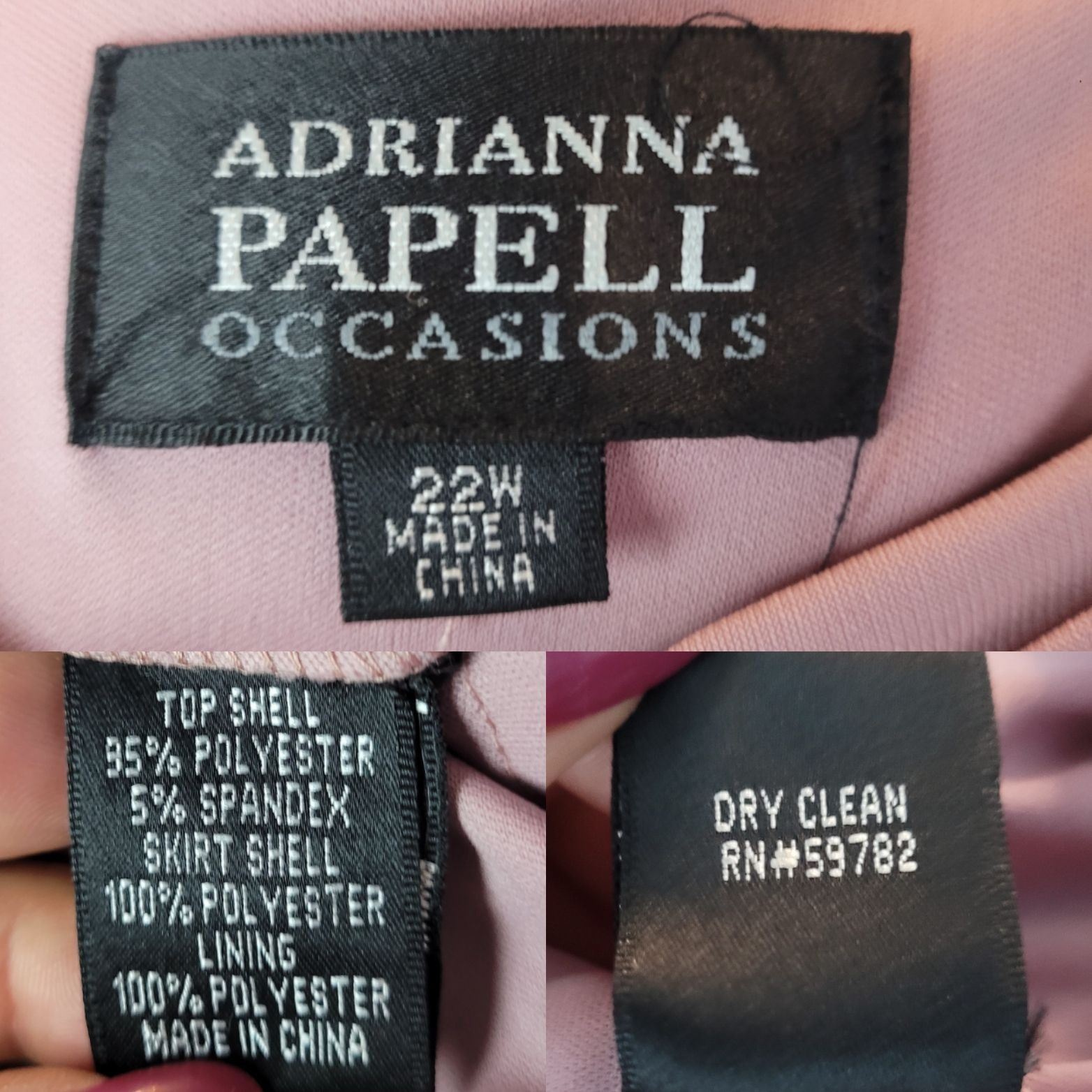 Adrianna Papell Adrianna Papell Plus Sz 22W Mauve Pink Tiered Ruffle Layered Size 3XL / US 20-22 - 3 Thumbnail