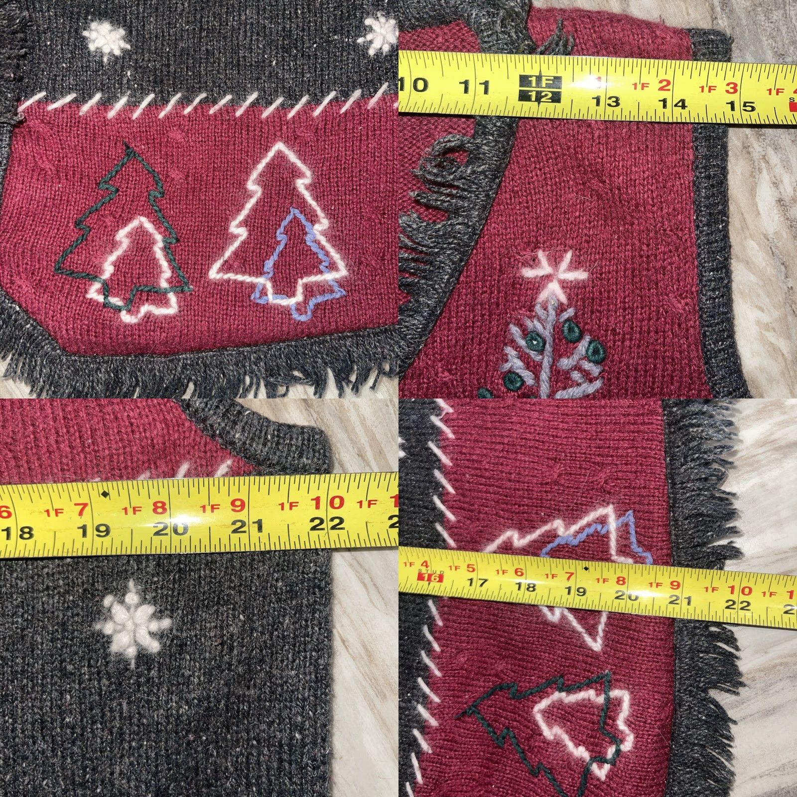 Vintage VINTAGE North Crest Winter Christmas Knit Vest Sweater Women's XL 18 Maroon Gray Holiday Wool Ramie Nylon Acrylic Mens? Size XL / US 12-14 / IT 48-50 - 8 Thumbnail