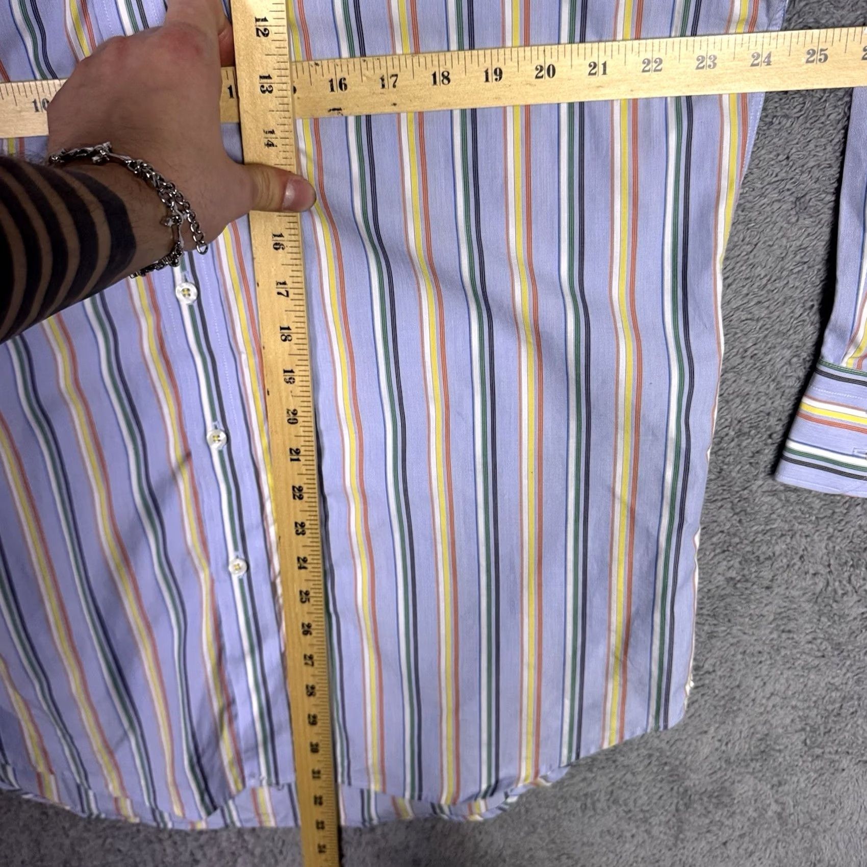 Robert Graham VINTAGE Robert Graham Shirt Mens XL Barcode Flip Cuff Classic Preppy Geometric Abstract Size US XL / EU 56 / 4 - 7 Thumbnail