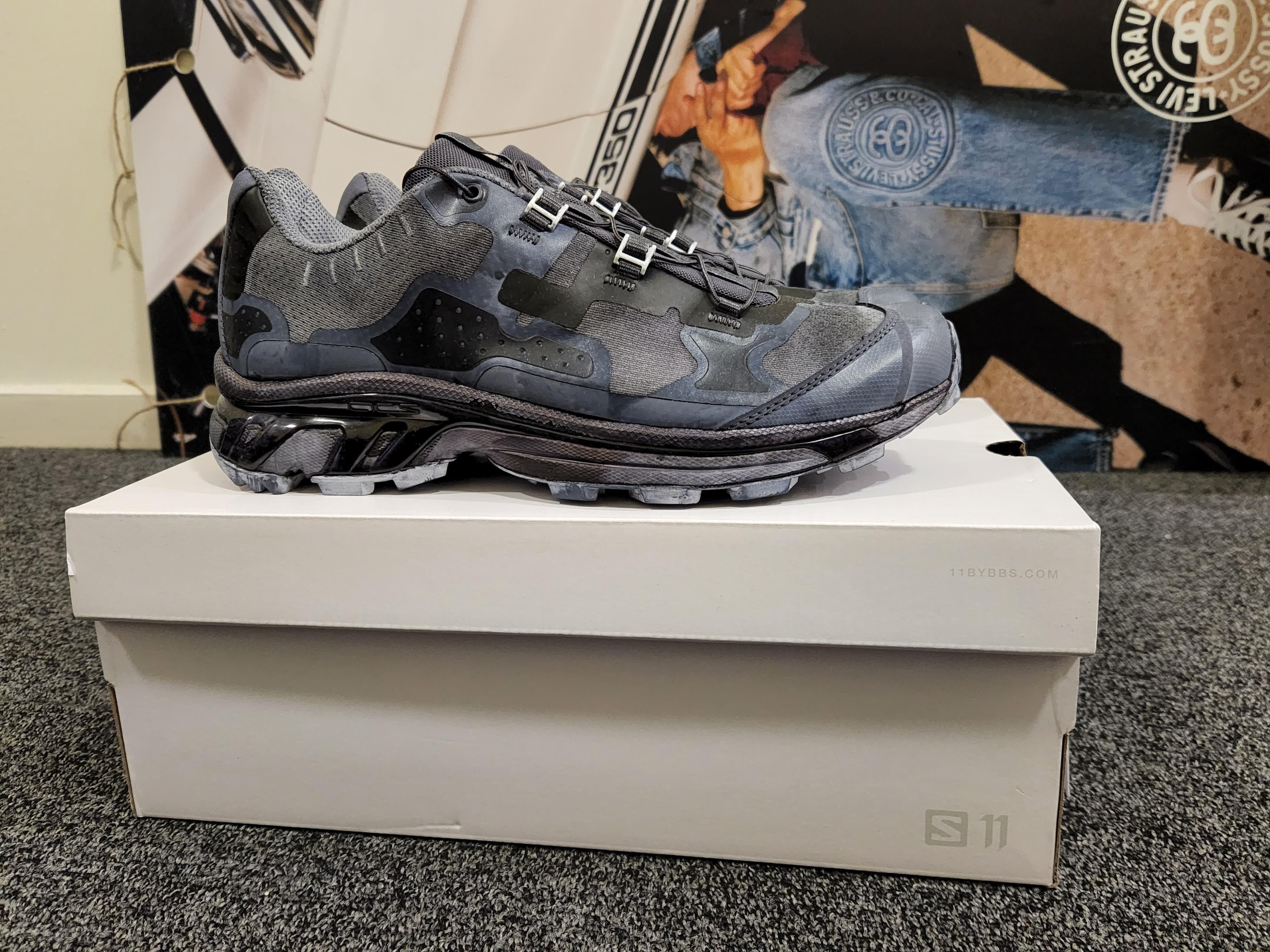image of 11 By Boris Bidjan Saberi x Salomon Bamba 5 Black Dye Shoes, Men's (Size 9)