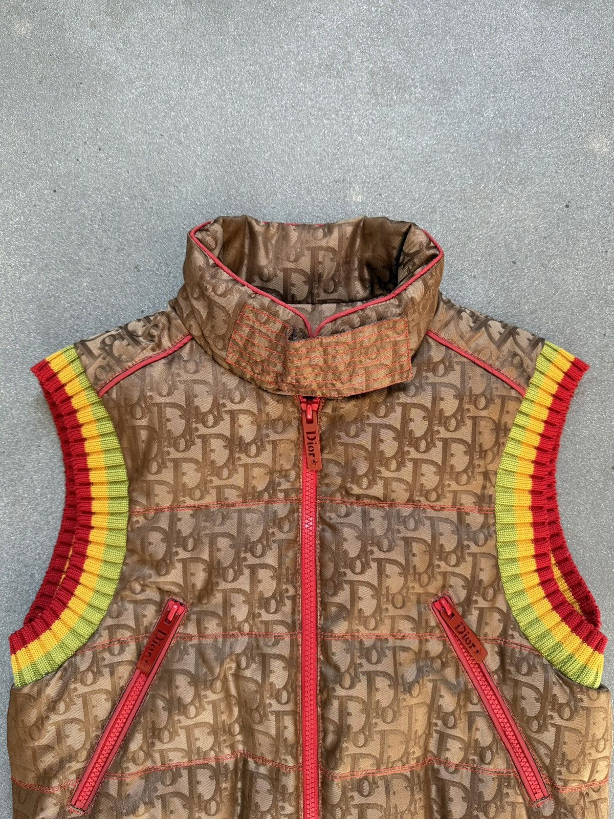 Dior Dior by Galliano Fall 2004 Rasta Diorissimo Logo Puffer Vest Size M / US 6-8 / IT 42-44 - 5 Thumbnail