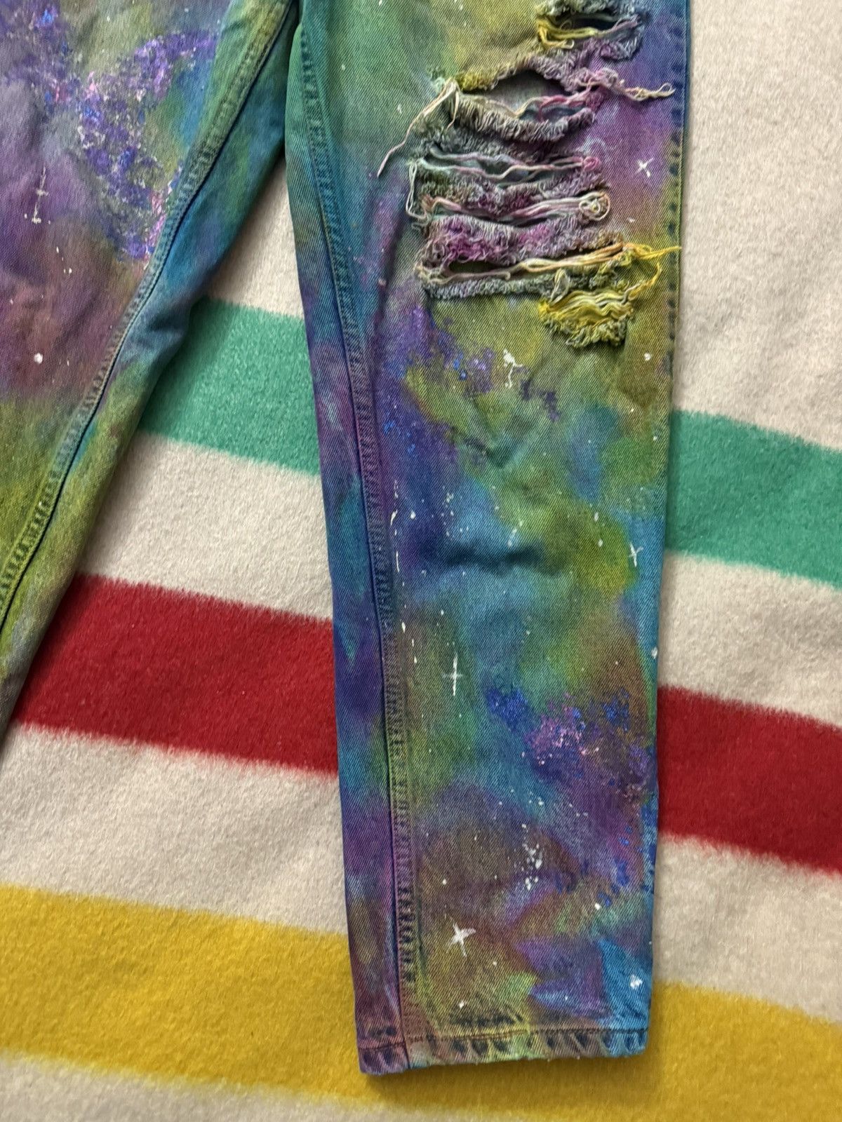 (SOUND)+(VISION) × Levi's × Levi's Vintage Clothing Vintage 90s Tie Dye Paint Splatter 550 Levi’s Jeans 28x28 Size US 28 / EU 44 - 11 Thumbnail
