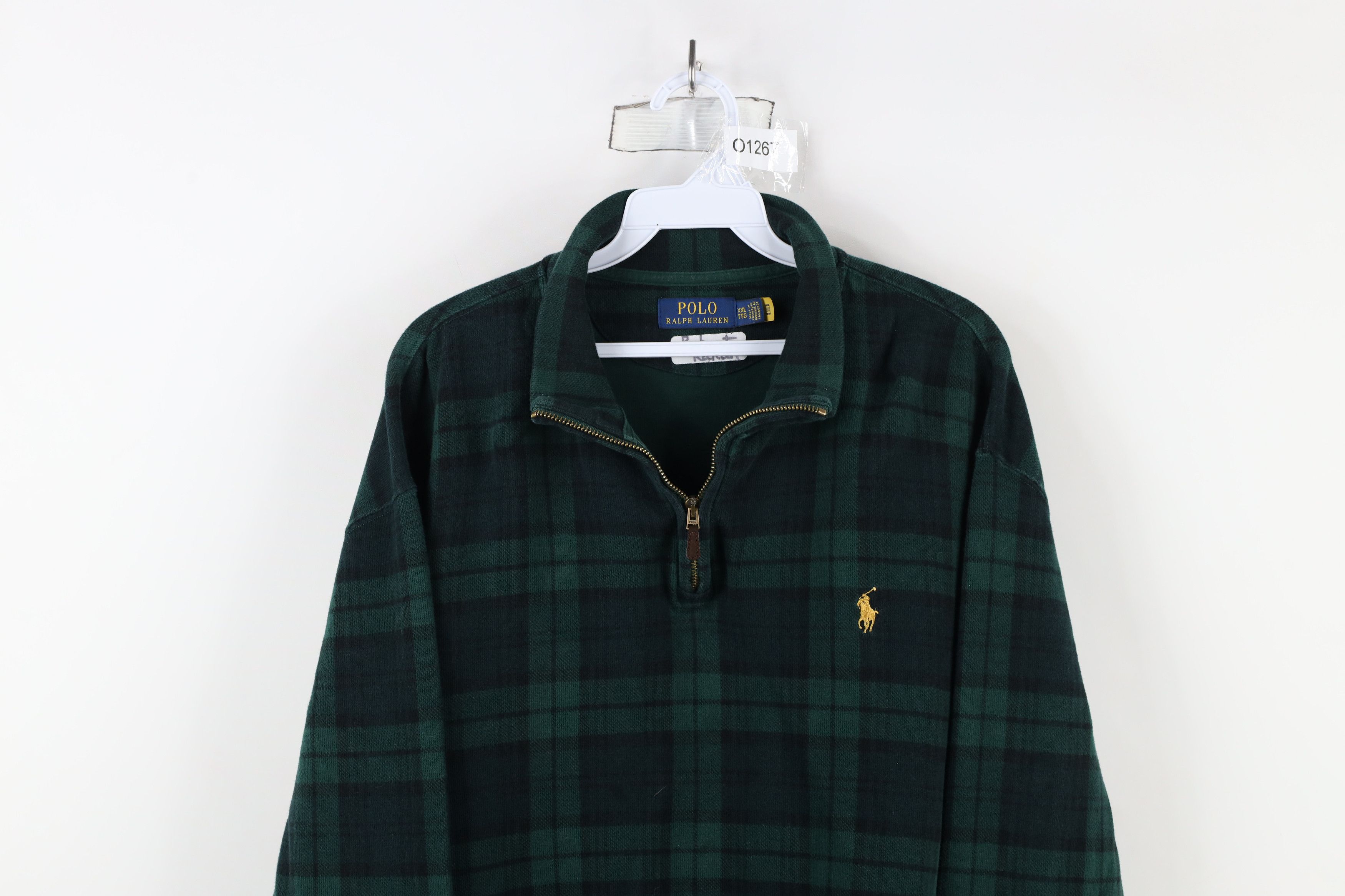 Ralph Lauren × Vintage Vintage Ralph Lauren 1/4 Zip Knit Pullover Sweater Plaid Size US XXL / EU 58 / 5 - 2 Thumbnail