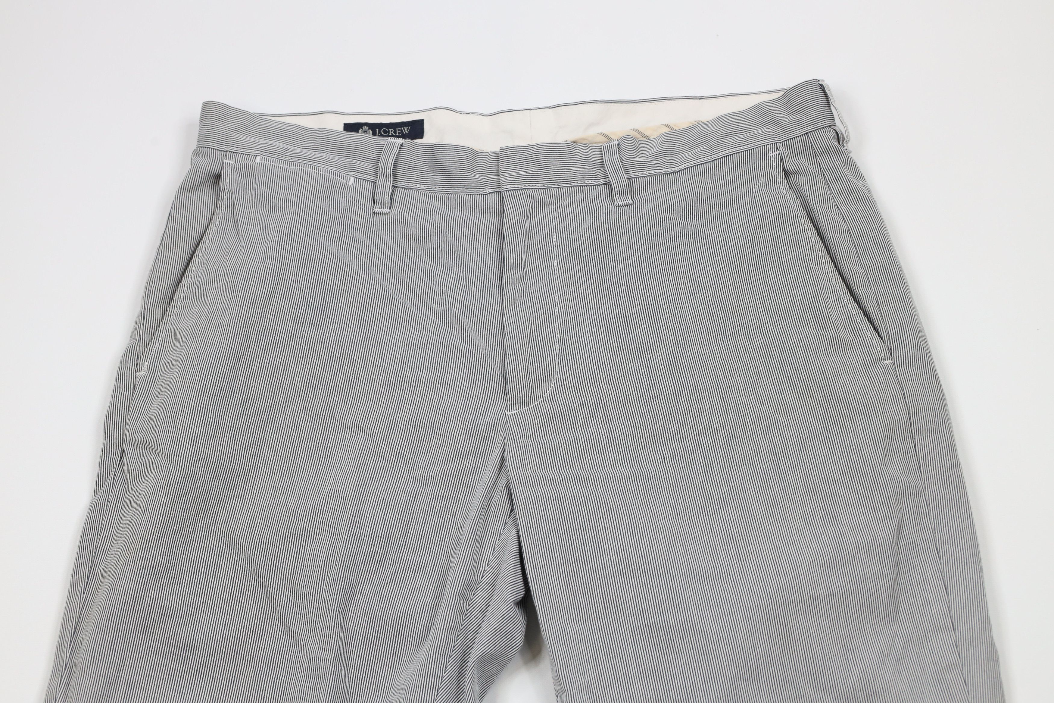 J.Crew × Vintage Vintage J Crew Seersucker Straight Leg Chino Pants Cotton Size US 33 - 2 Thumbnail