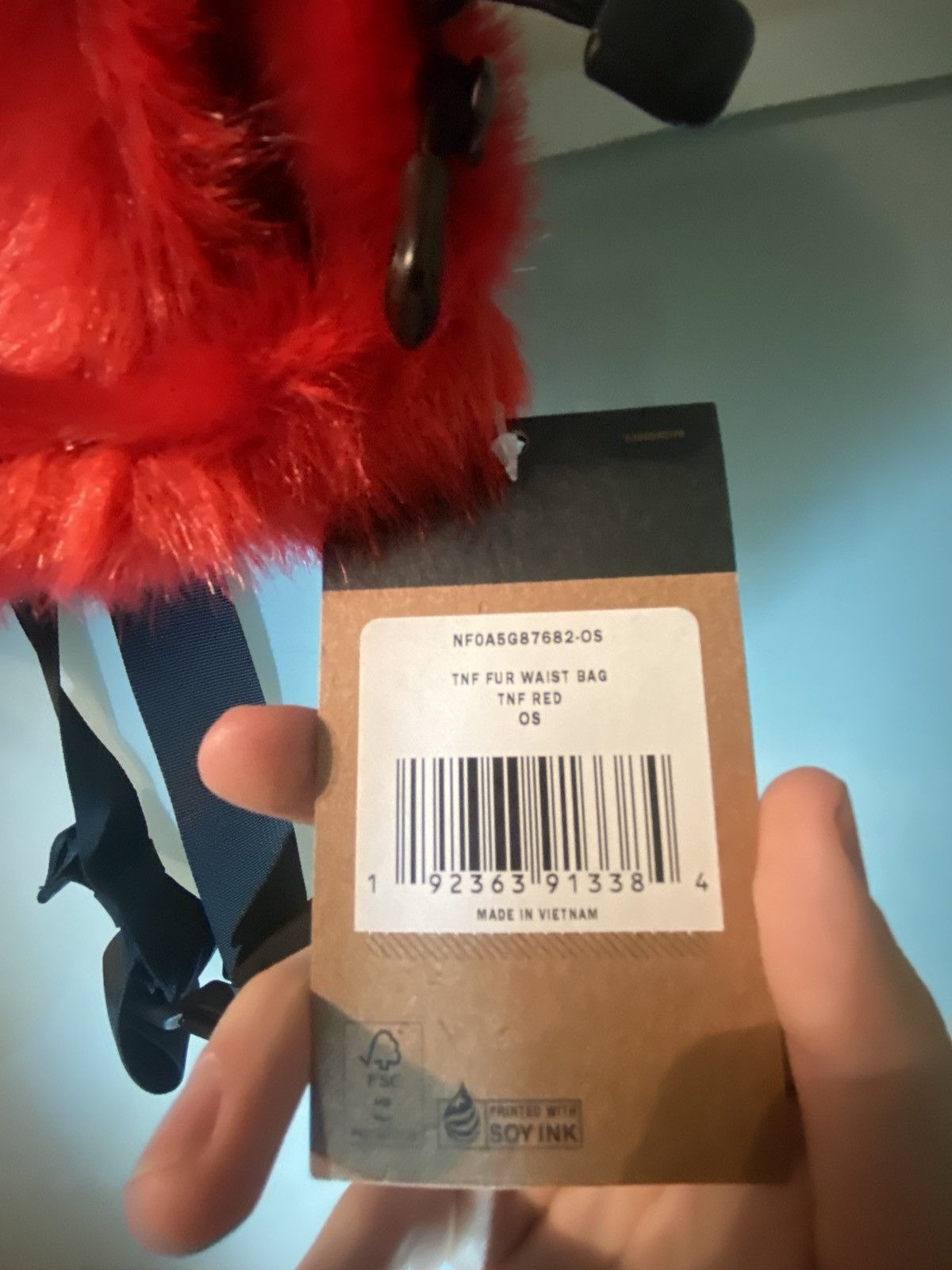 Supreme × The North Face Supreme x TNF Faux Fur Waist Bag RED  