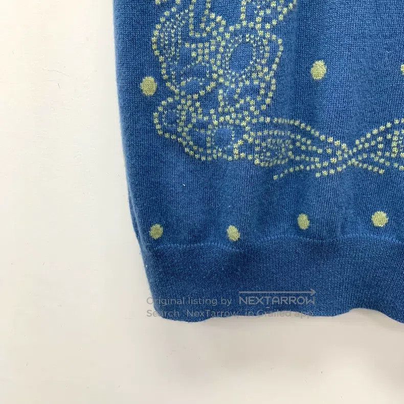 Hermes Hermes Blue patterned polka dot embroidery cashmere round- Size XS / US 0-2 / IT 36-38 - 4 Thumbnail