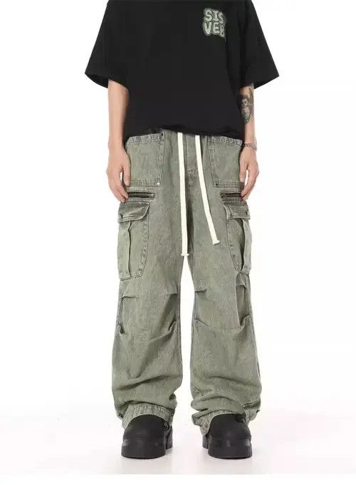 Designer × Handmade × Jean Pants baggy flared skate hiphop cargo jeans Size US 34 / EU 50 - 4 Thumbnail
