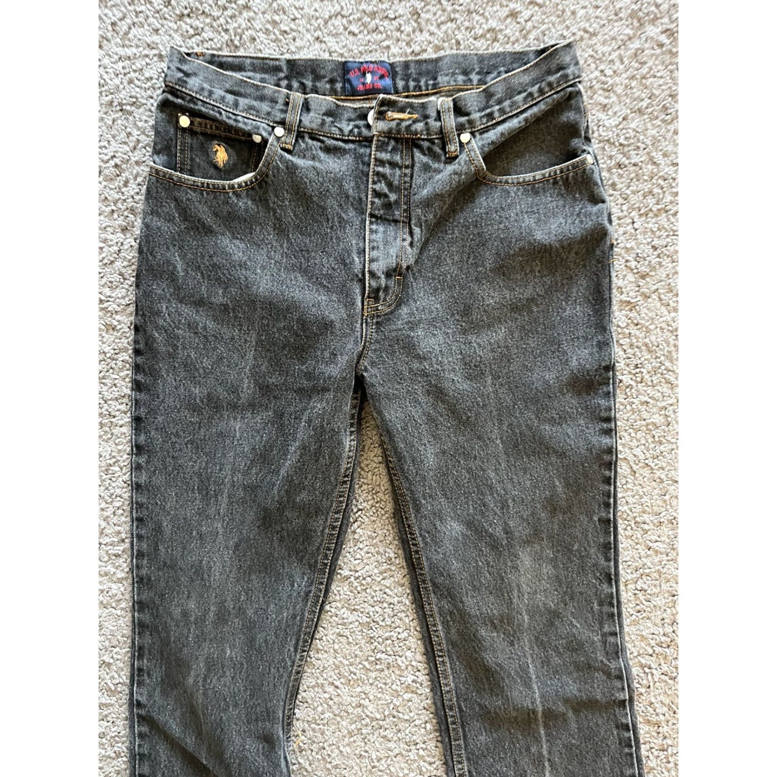 Vintage US Polo Association Black Denim Jeans Size 30x30 Straight Tapered Women's Size 30" / US 8 / IT 44 - 3 Thumbnail