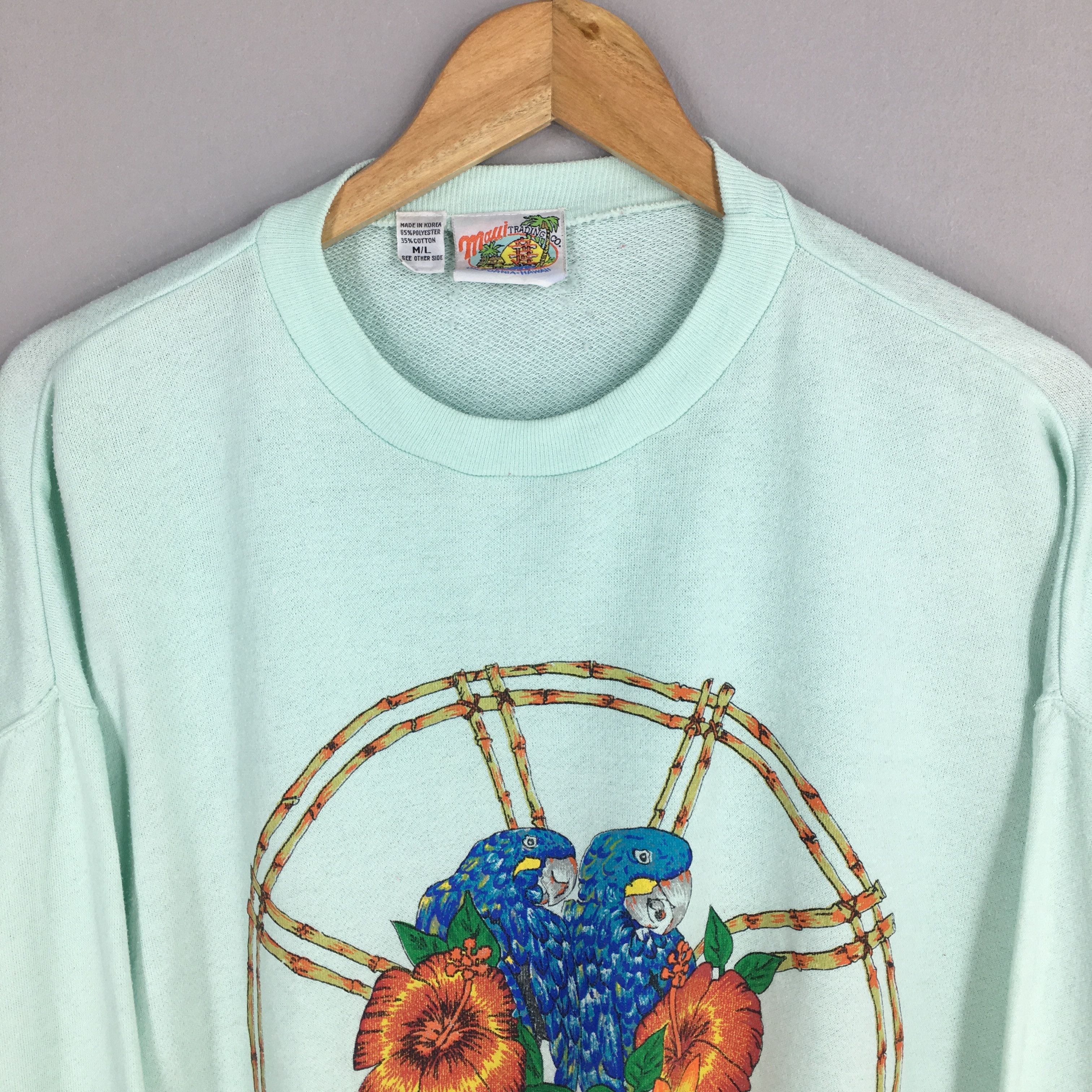 Vintage Vintage Maui Hawaii Green Sweatshirts Large Size US L / EU 52-54 / 3 - 2 Thumbnail