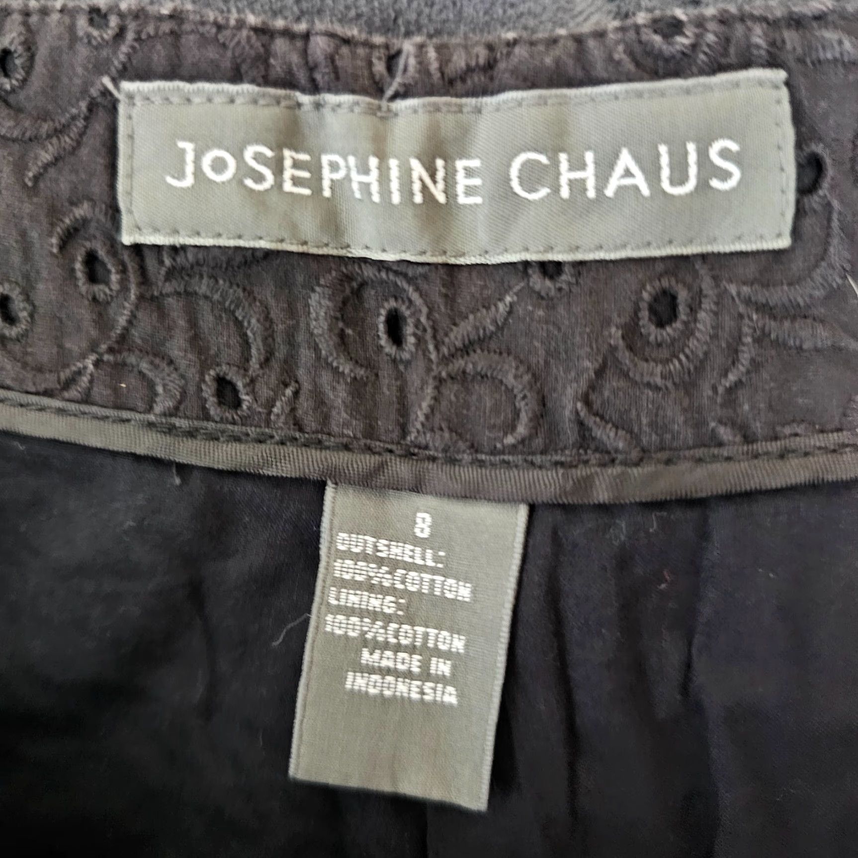 Vintage Josephine Chaus Pants Women 8 Ivory Lace Design Cropped Zipper Button Floral Cotton Lace Embellished Casual Size 30" / US 8 / IT 44 - 2 Thumbnail