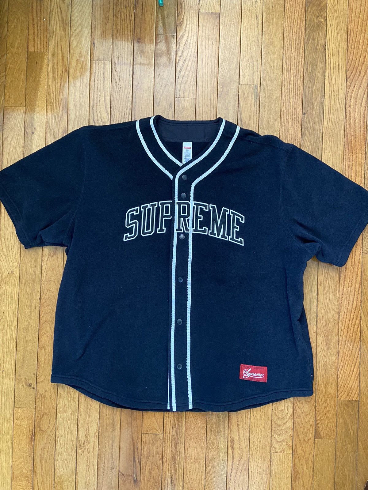 Supreme supreme velvet baseball jersey | Grailed