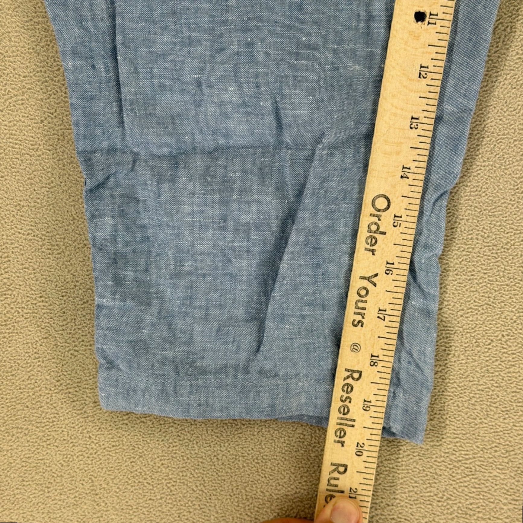 Athleta Athleta Linen Blend Capri Pants Womens Size 4 Blue Drawstring Zip Pockets Cropped Size 27" / US 4 / IT 40 - 6 Thumbnail