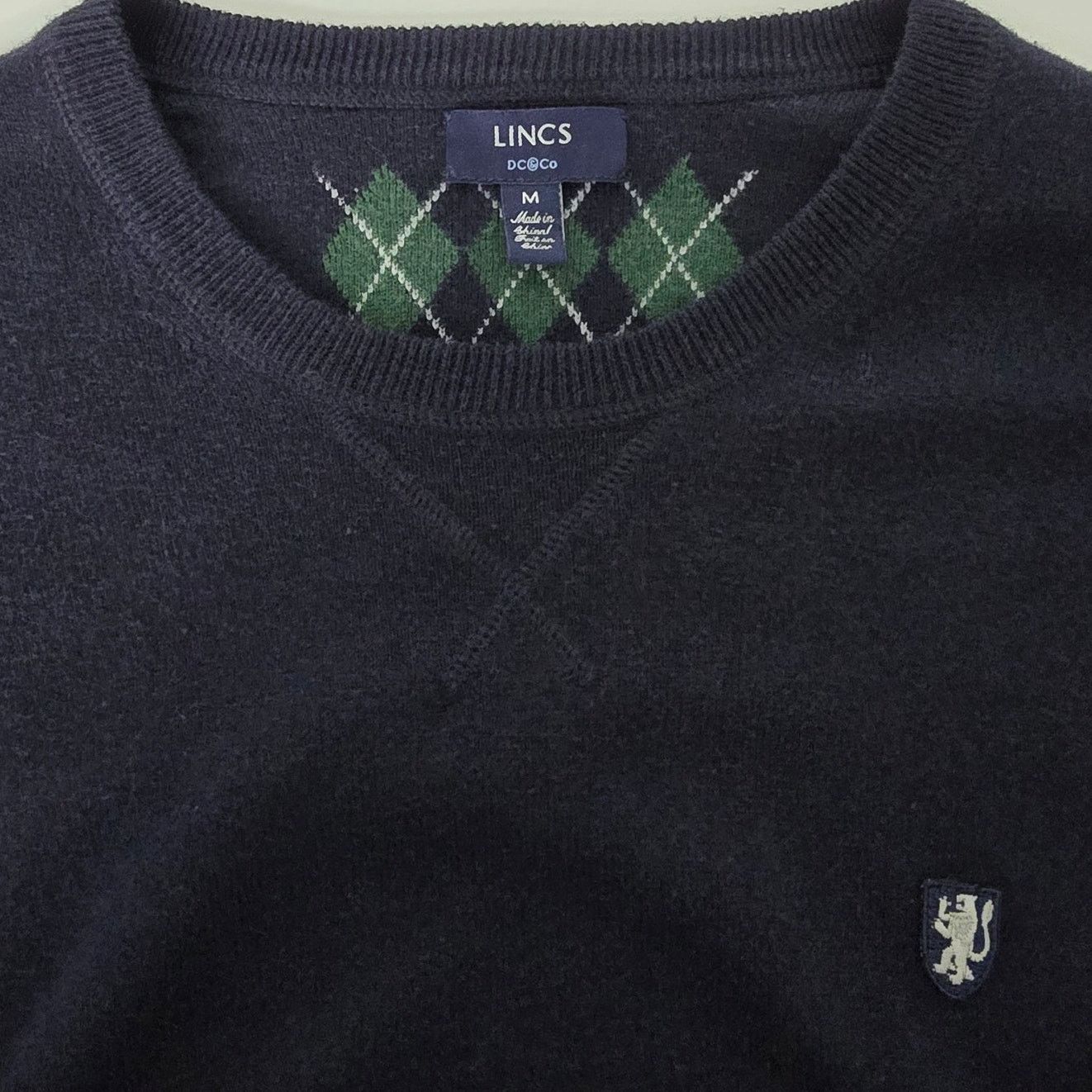 Other LINCS DC & Co. Sweater M Elbow Patch Argyle Cashmere Cotton Size US M / EU 48-50 / 2 - 4 Thumbnail