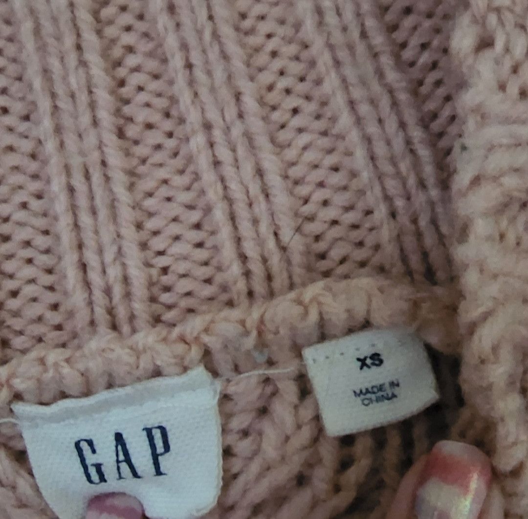 Gap GAP Long Sleeve Pink Cable High Neck Mock Sweater Size XS Size XS / US 0-2 / IT 36-38 - 3 Thumbnail
