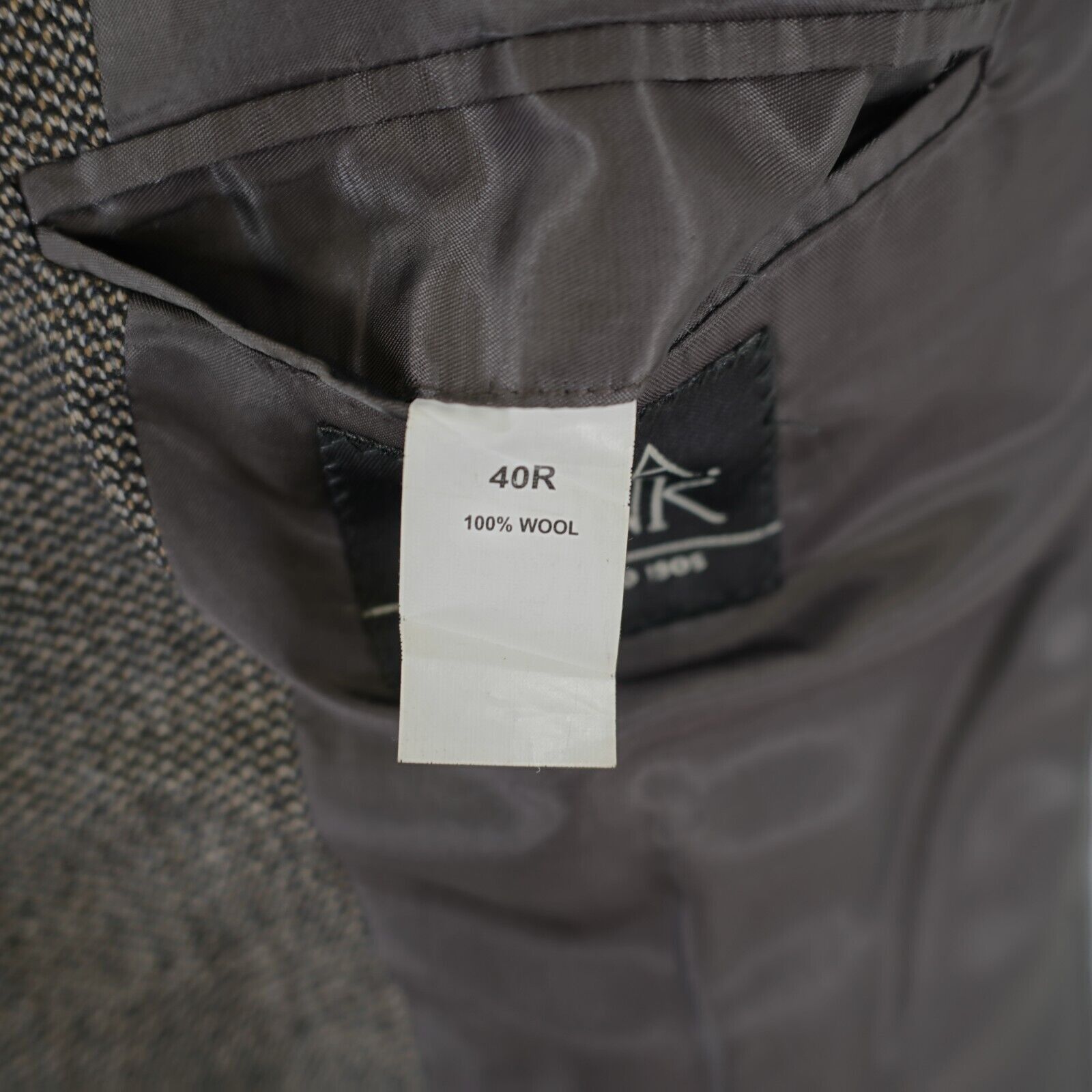 Jos. A. Bank Jos A Bank Tweed Wool Black & Tan Check 2 Button Sport Coat Size 40R - 9 Thumbnail
