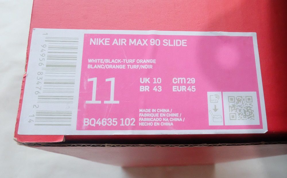 Nike Nike Air Max 90 Slide “White/Turf Orange” Size US 12 / EU 45 - 8 Thumbnail