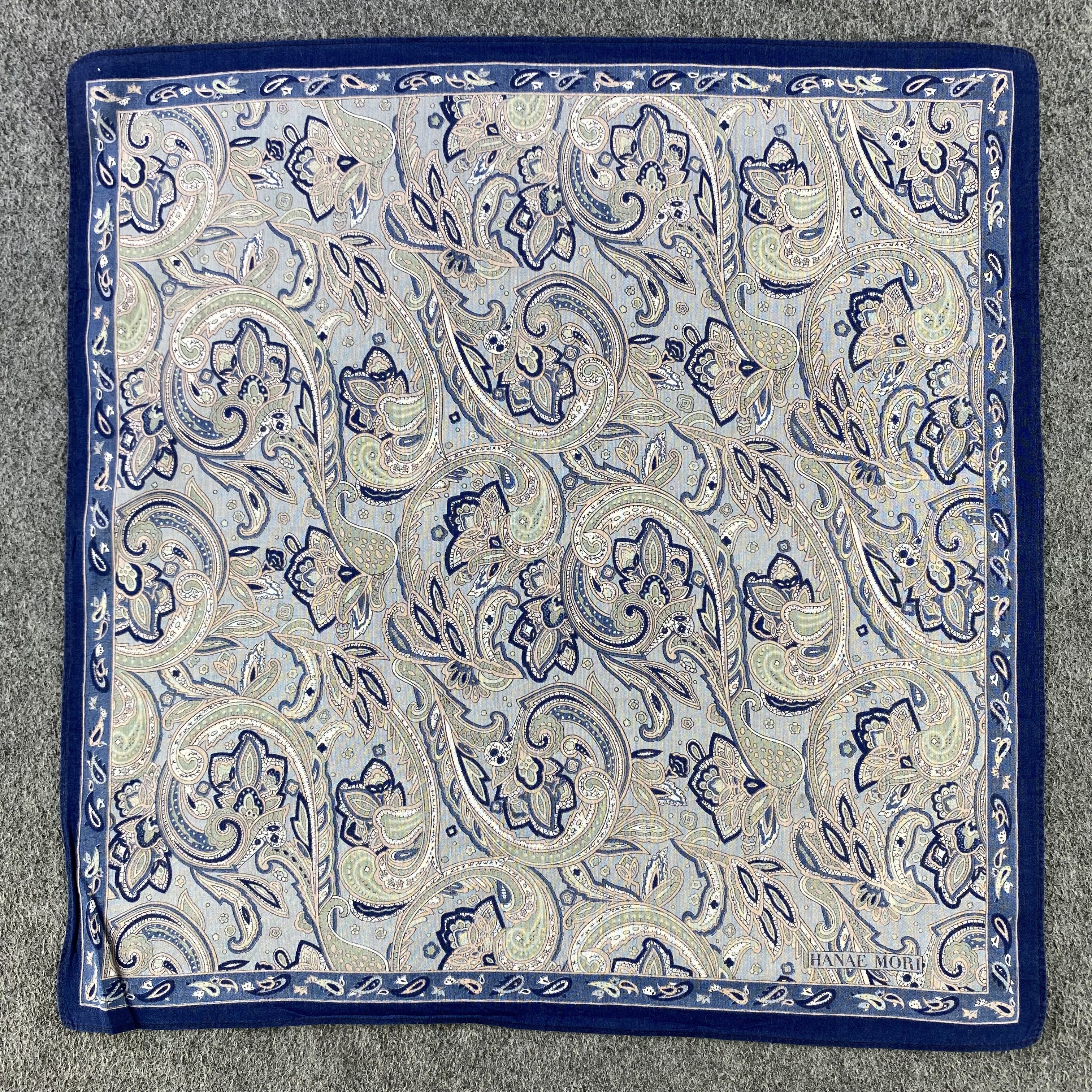 Hanae Mori × Japanese Brand Hanae Mori Paisley Handkerchief/Neckerchief/Bandana HC687 Size ONE SIZE - 1 Thumbnail