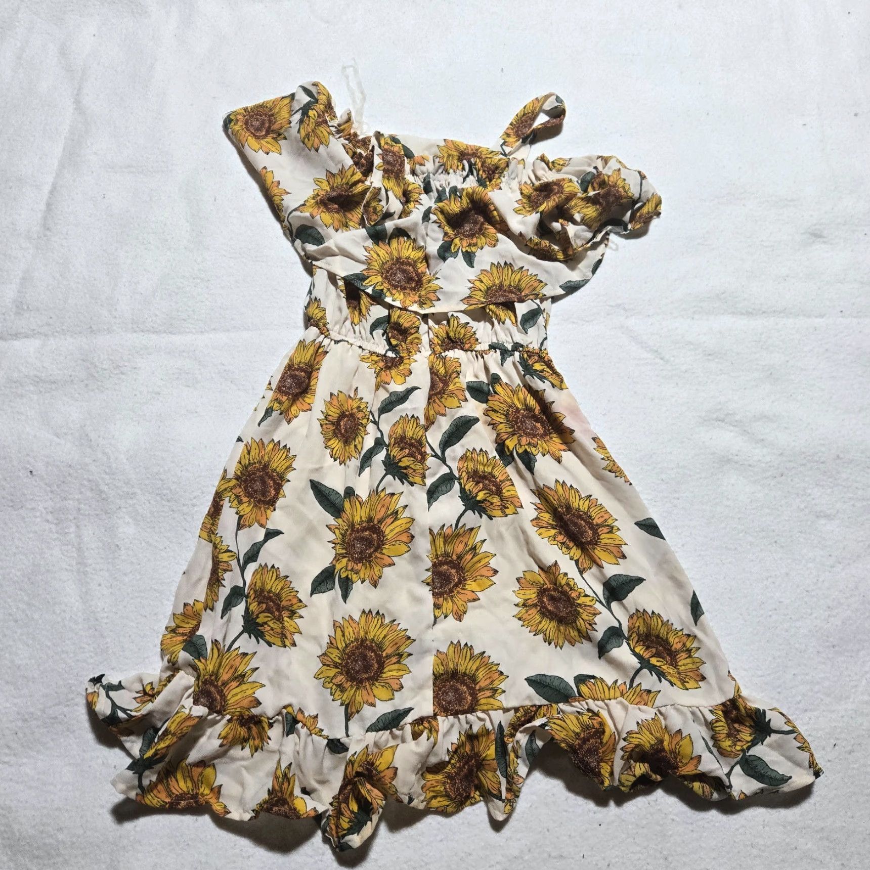 Sunflower Liberty Love Sundress Women S Small Sleeveless White Floral Sunflower Casual Party/Cocktail Dress Size S / US 4 / IT 40 - 6 Thumbnail