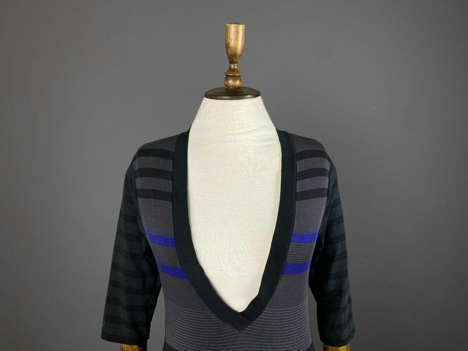 Designer Cop Cpopine Monsera Grey Stripe 3/4 Sleeve Dress Size 1 Size M / US 6-8 / IT 42-44 - 2 Thumbnail