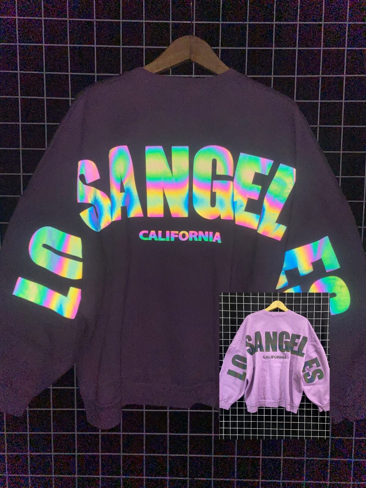 Vintage LOS ANGELES REFLECTIVE SWEATSHIRT CREWNECK Size US XL / EU 56 / 4 - 1 Thumbnail
