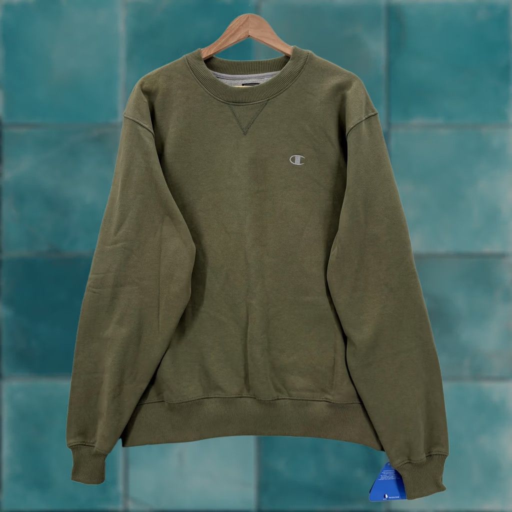 Champion Champion Sweatshirt Mens Medium Green Fleece Crewneck Pullover NWT Double Dry Embroidered Logo Winter Gym & Training Size US M / EU 48-50 / 2 - 1 Thumbnail